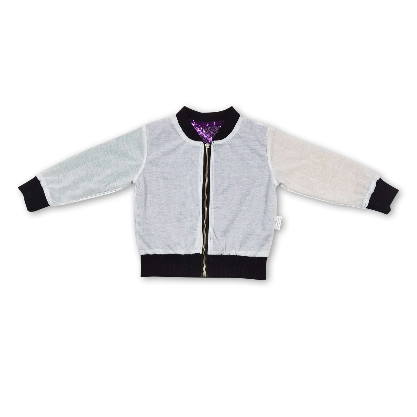 Violett goldgrüne Pailletten-Kinder-Mardi-Gras-Jacke