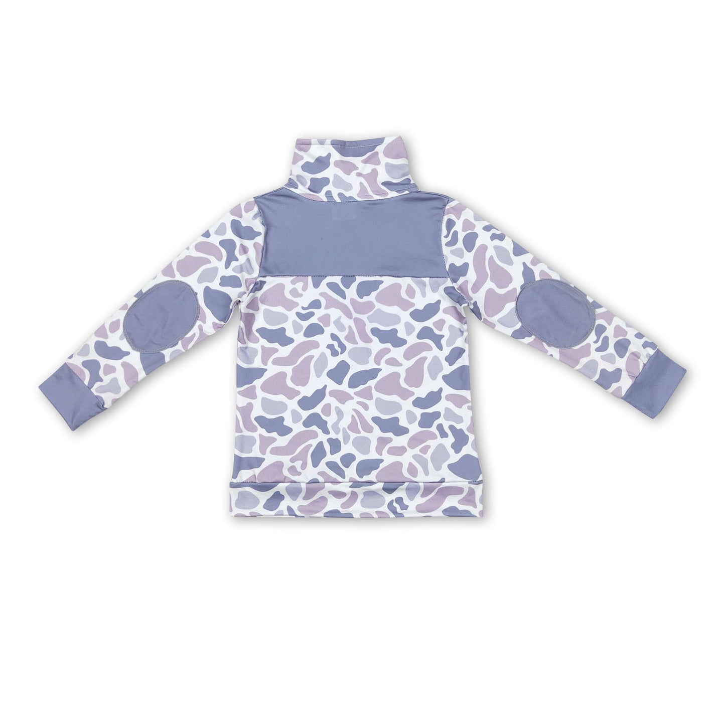 Grauer Camo Langarm-Reißverschluss-Pullover für Jungen