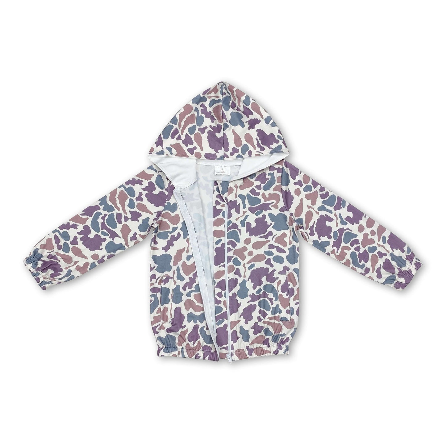 Grüne Camouflage Kapuzenjacke mit Reißverschluss für Baby Jungen