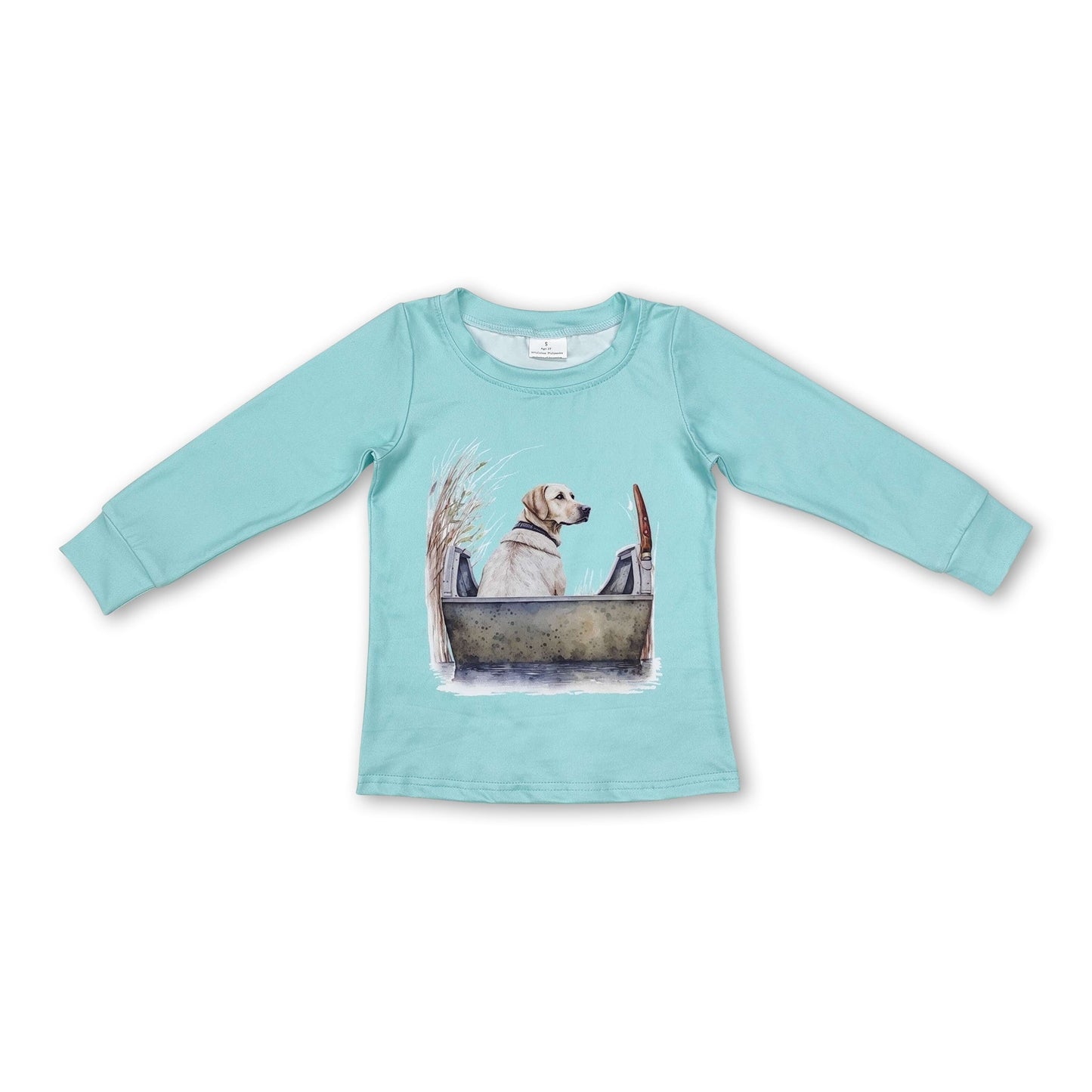 Langärmliges Jagd- und Angel-Shirt für Babyjungen mit Hundeaufdruck