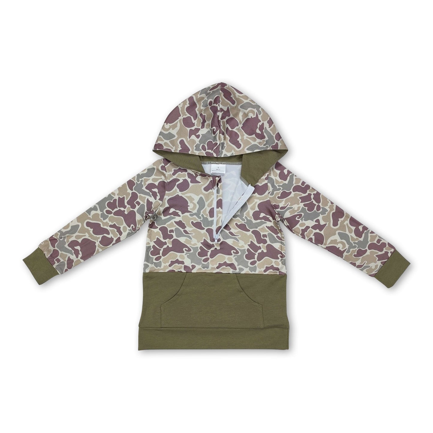 Langärmeliger Tarn-Taschen-Kinderjagdhoodie