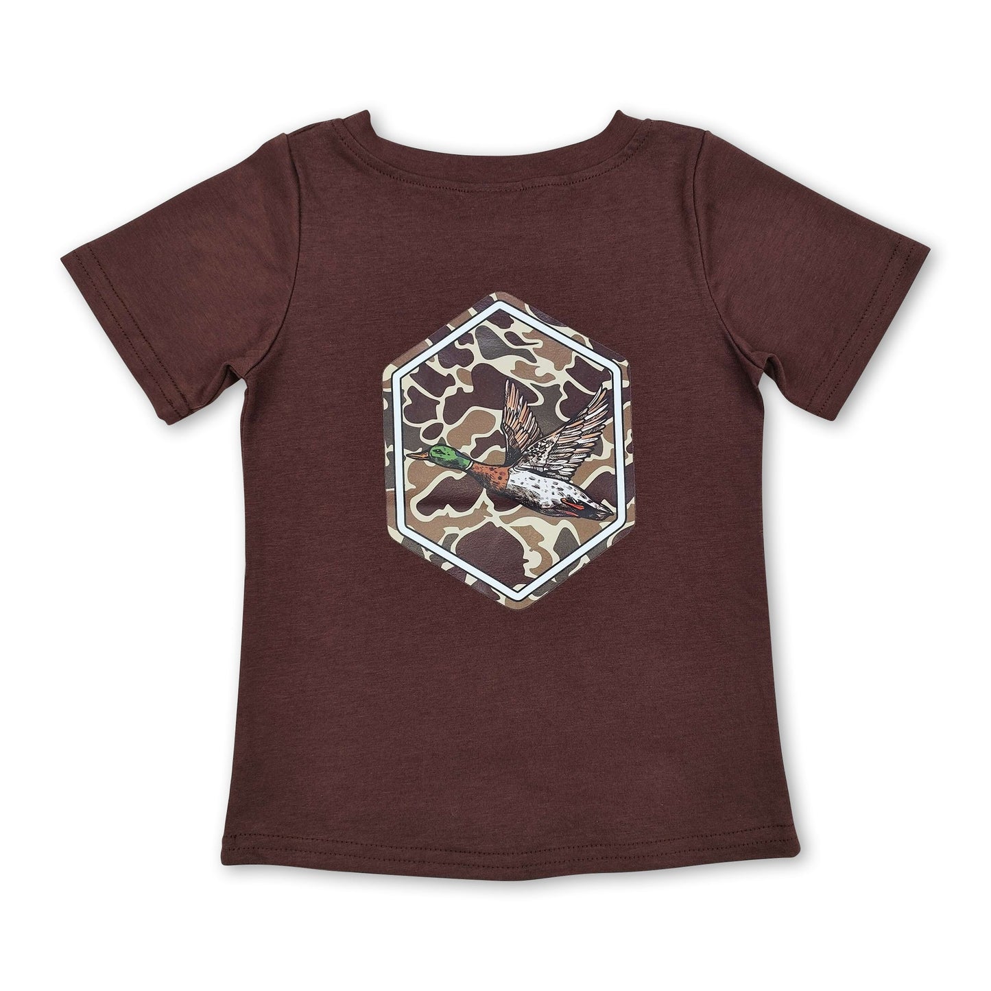 Kurzarm-Shirt für Jungen, braun, Camo-Ente