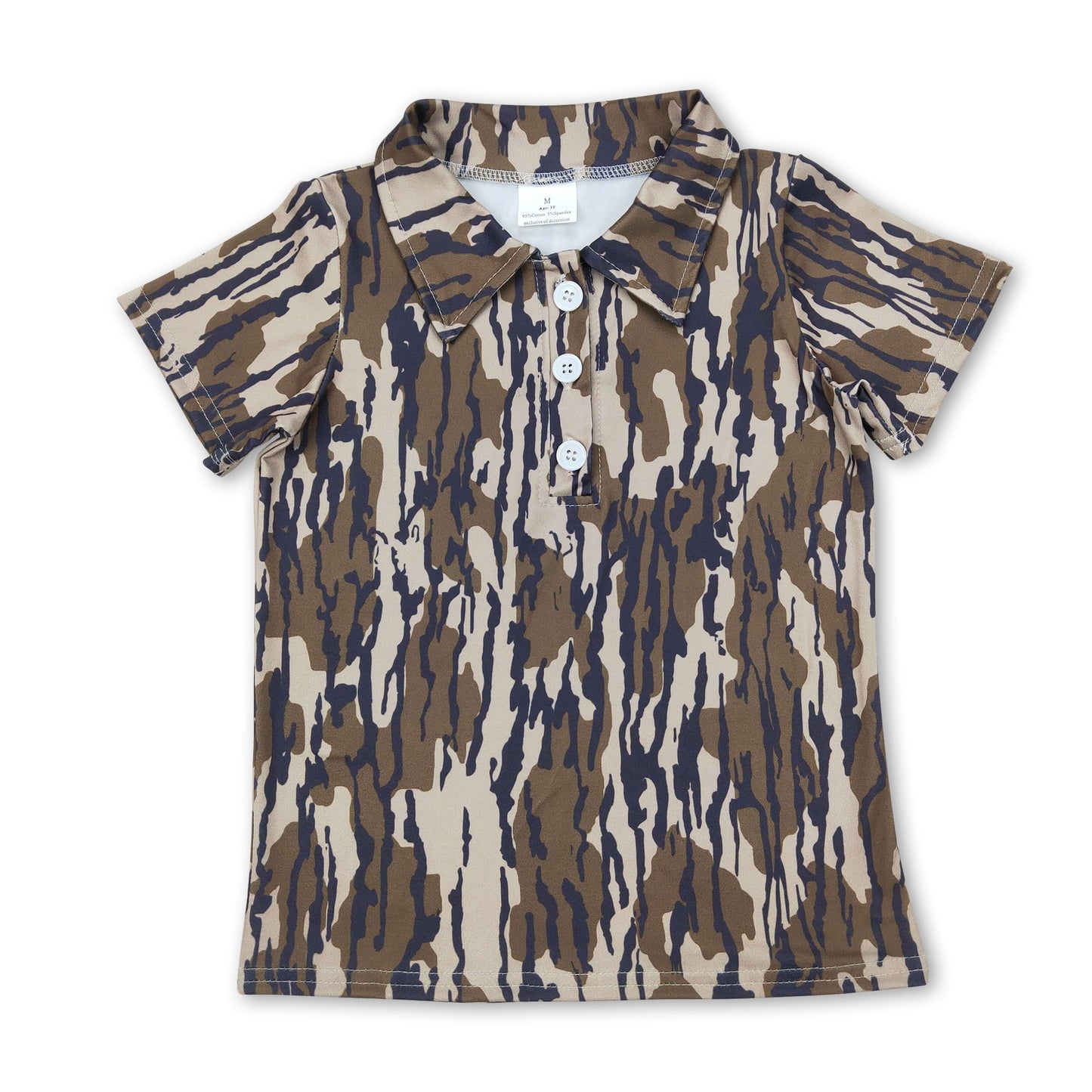 Tarnfarbenes Jungen-Polo-Shirt mit kurzen Ärmeln