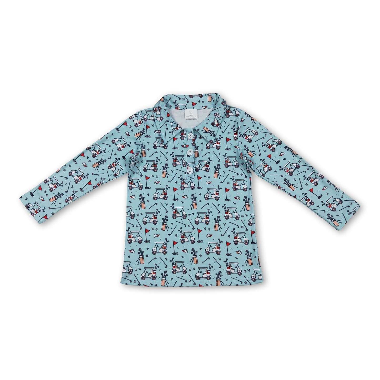 Long sleeves golf kids boys polo shirt