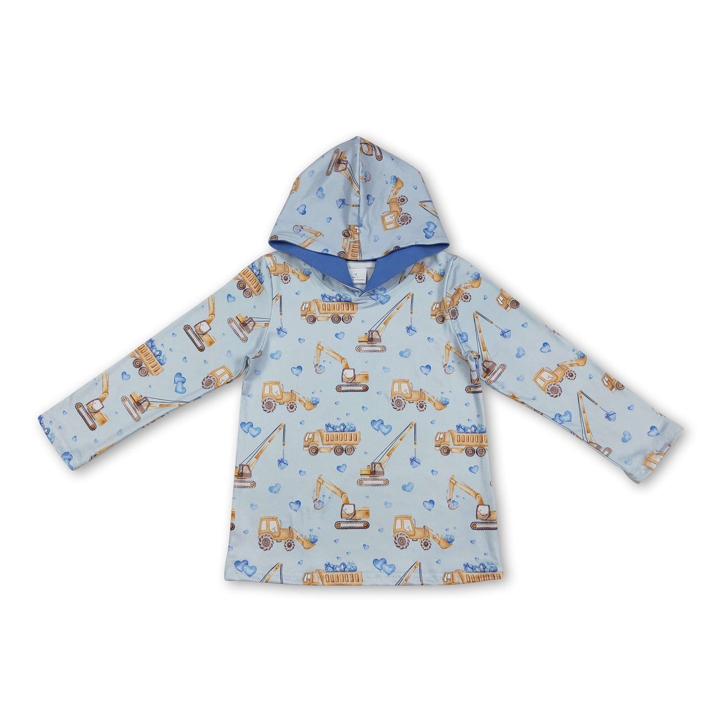 Langarm-Kapuzenpullover für Jungen mit blauem Herzmuster für den Valentinstag