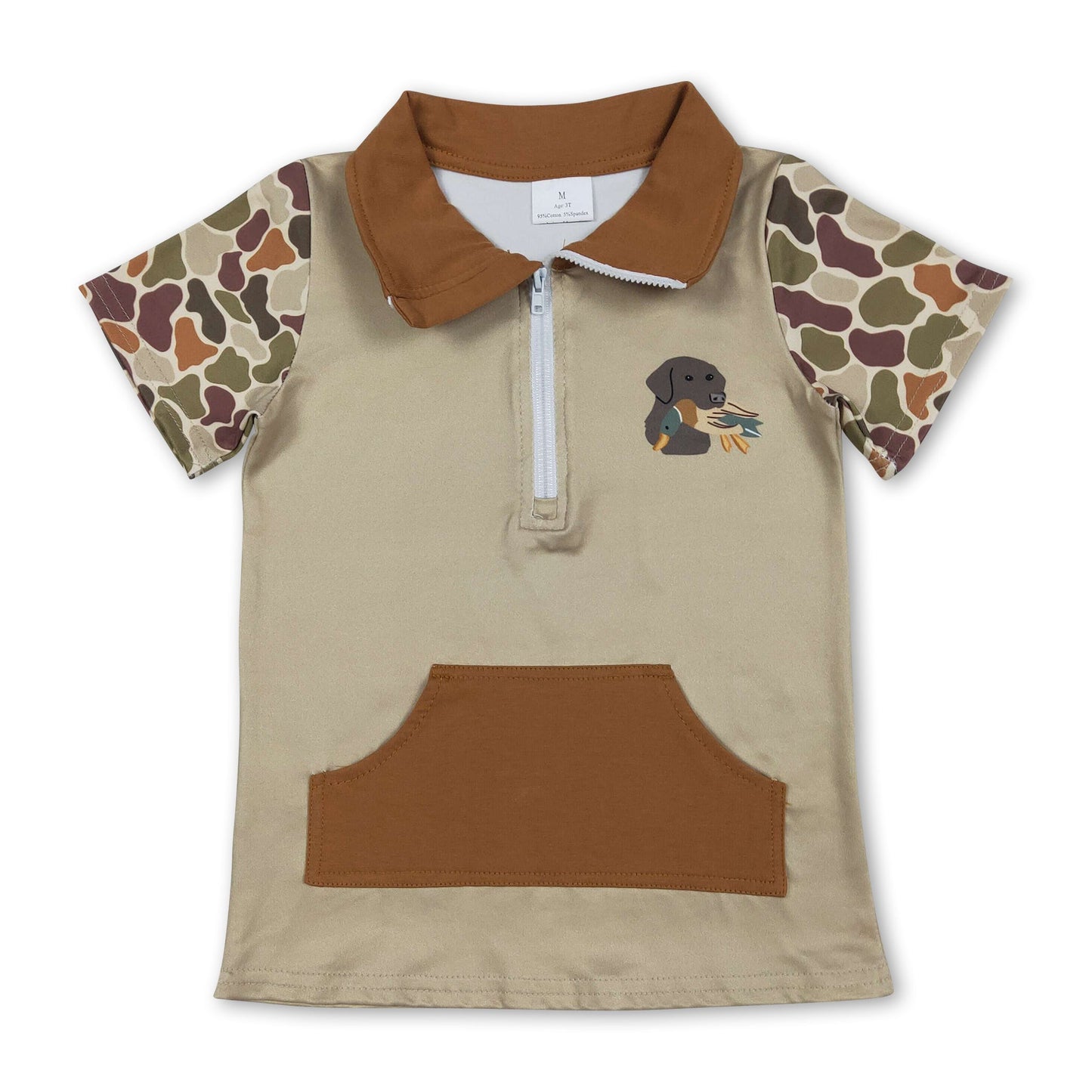 Camo-Kurzarm-Hundetaschen-Jungenpullover
