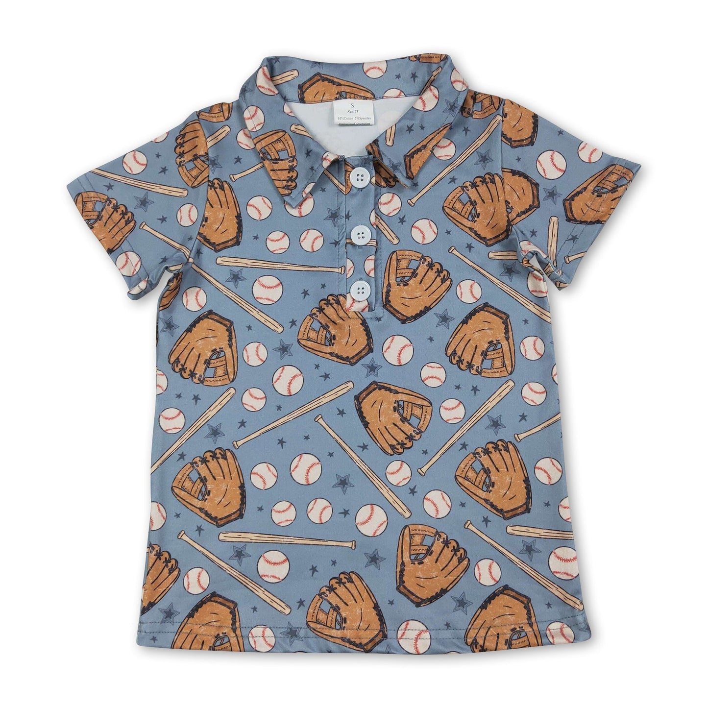 Kurzarm-Polohemd für Jungen mit Sternenmotiv