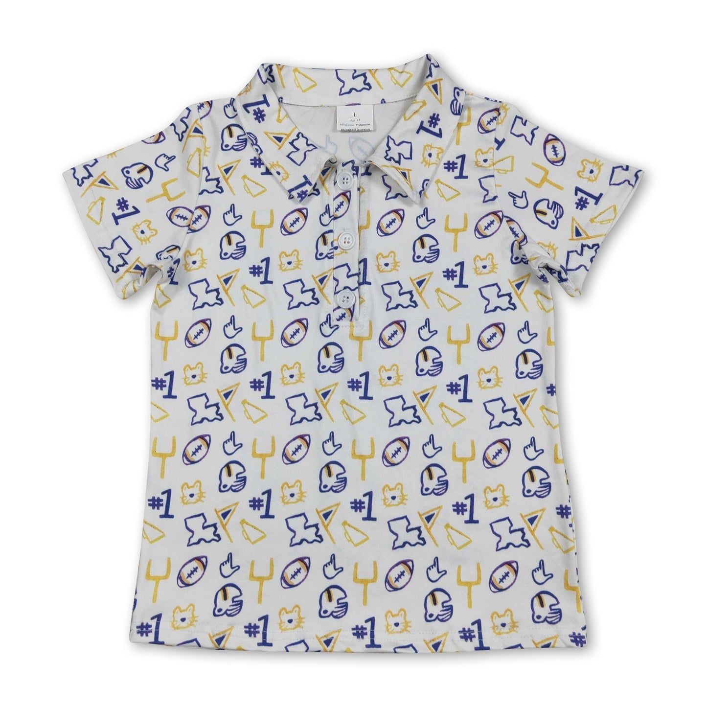 Kurzarm-Polo-Trikot für Jungen, gelb, Fußballmannschaft