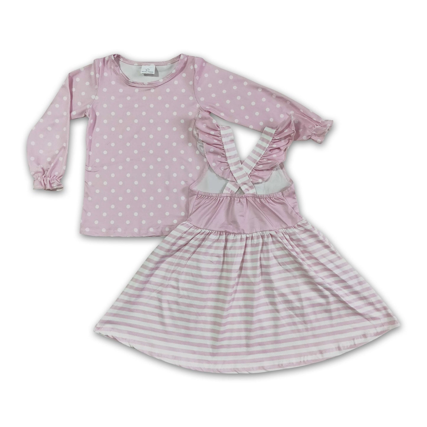 Rosa Hemd Weihnachtsmann-Hosenträgerkleid Mädchen Weihnachtsset