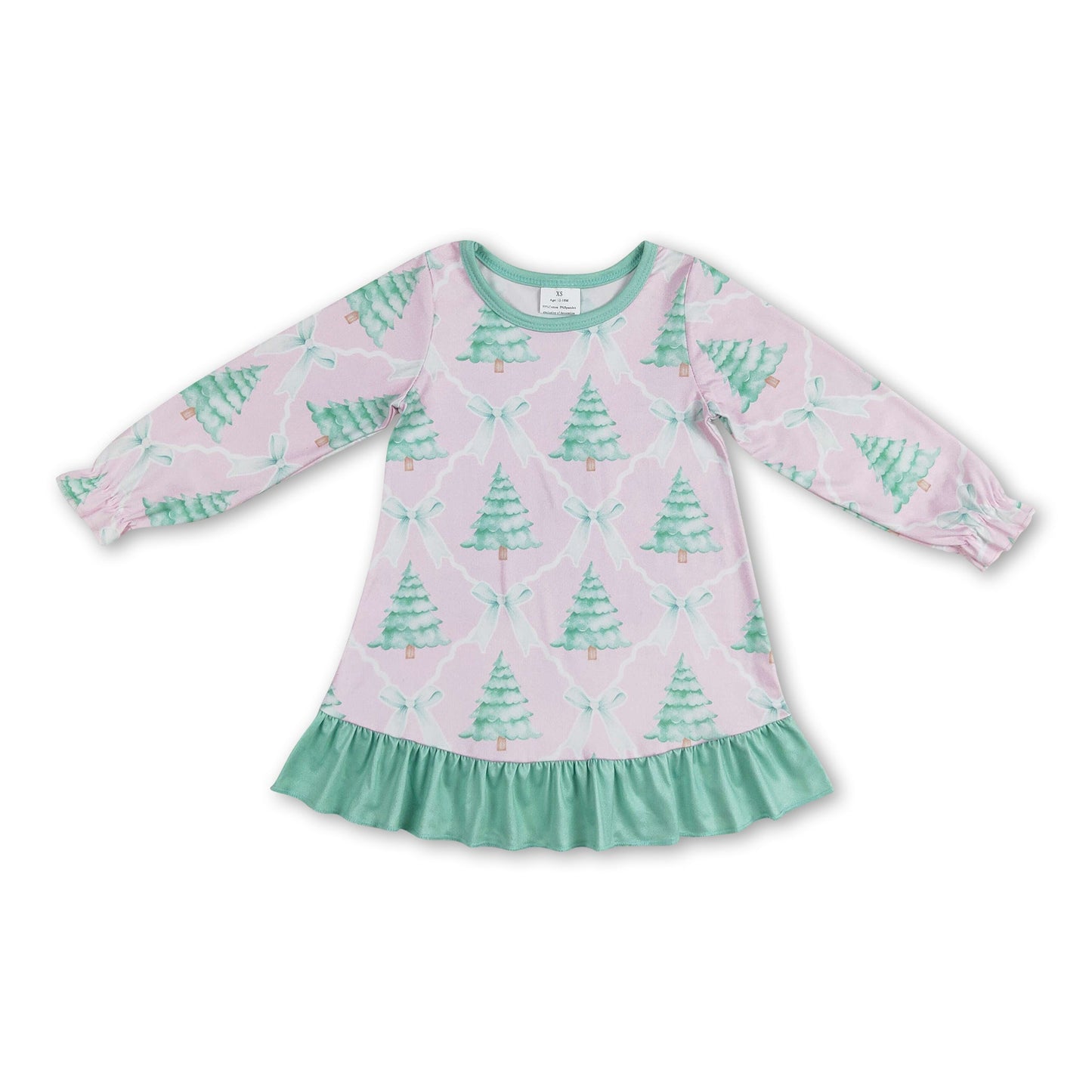 Langärmeliges Weihnachtskleid für Baby-Mädchen