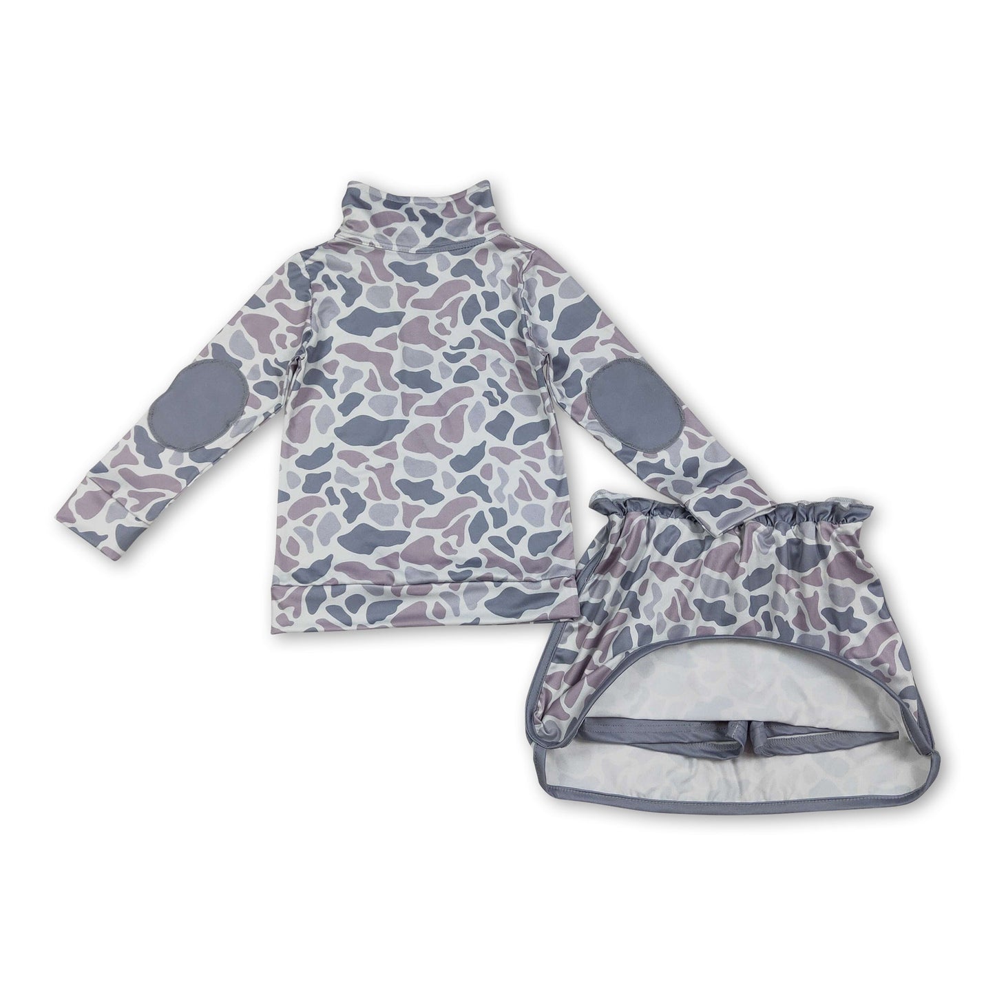 Langarm grau Camo Oberteil Rock Baby Mädchen Kleidung