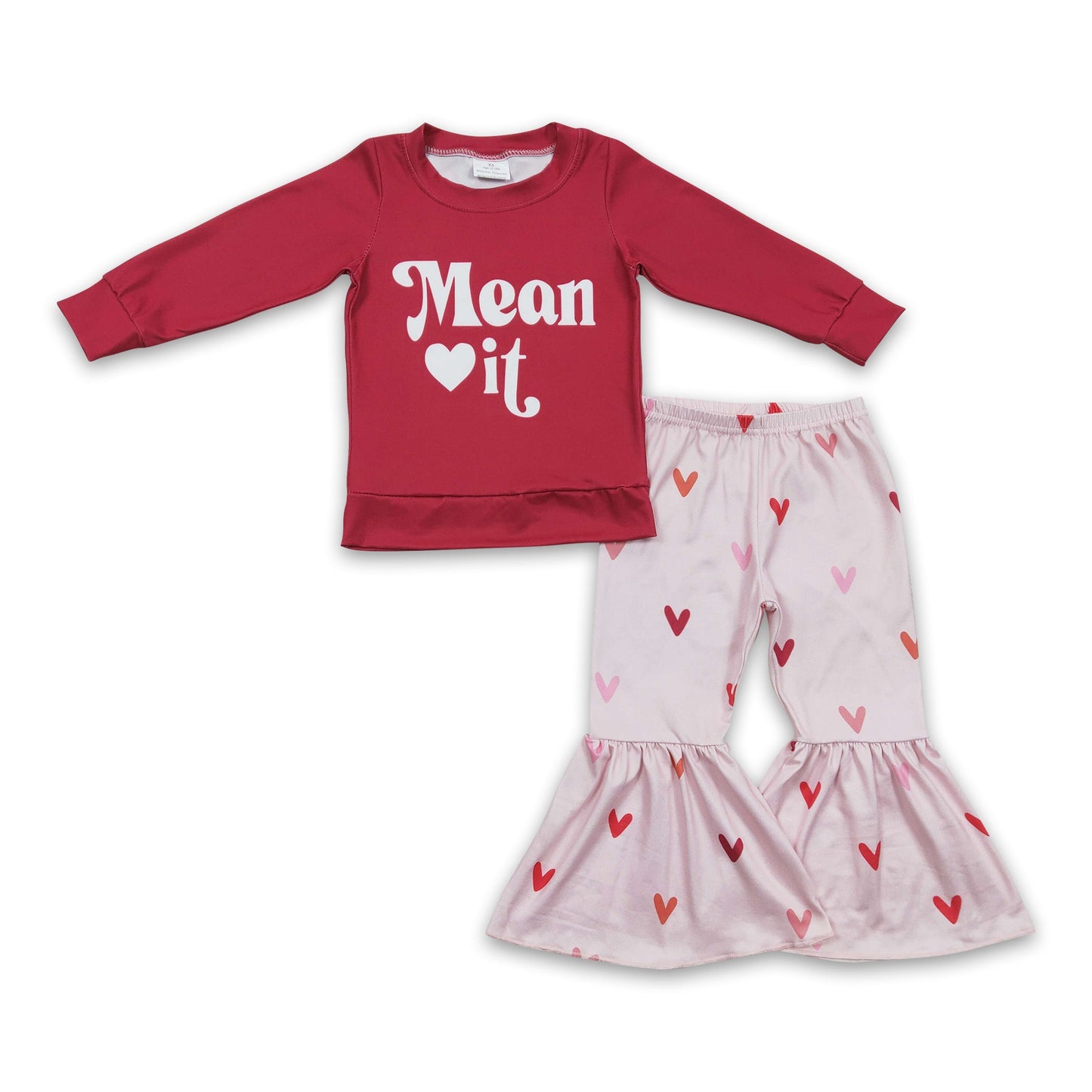 Süße Herz Schlaghose Mädchen Valentinstag Outfits