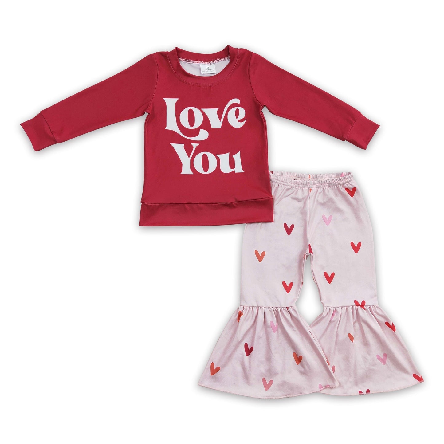 Liebe dich Herz Kinder Mädchen Valentinstag Kleider-Set