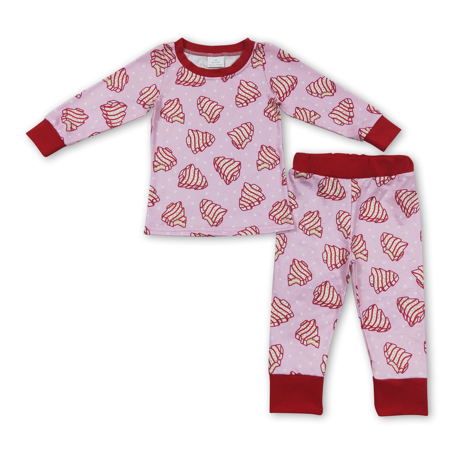 Weihnachtsbaumkuchen Kinder Mädchen Langarm-Pyjama