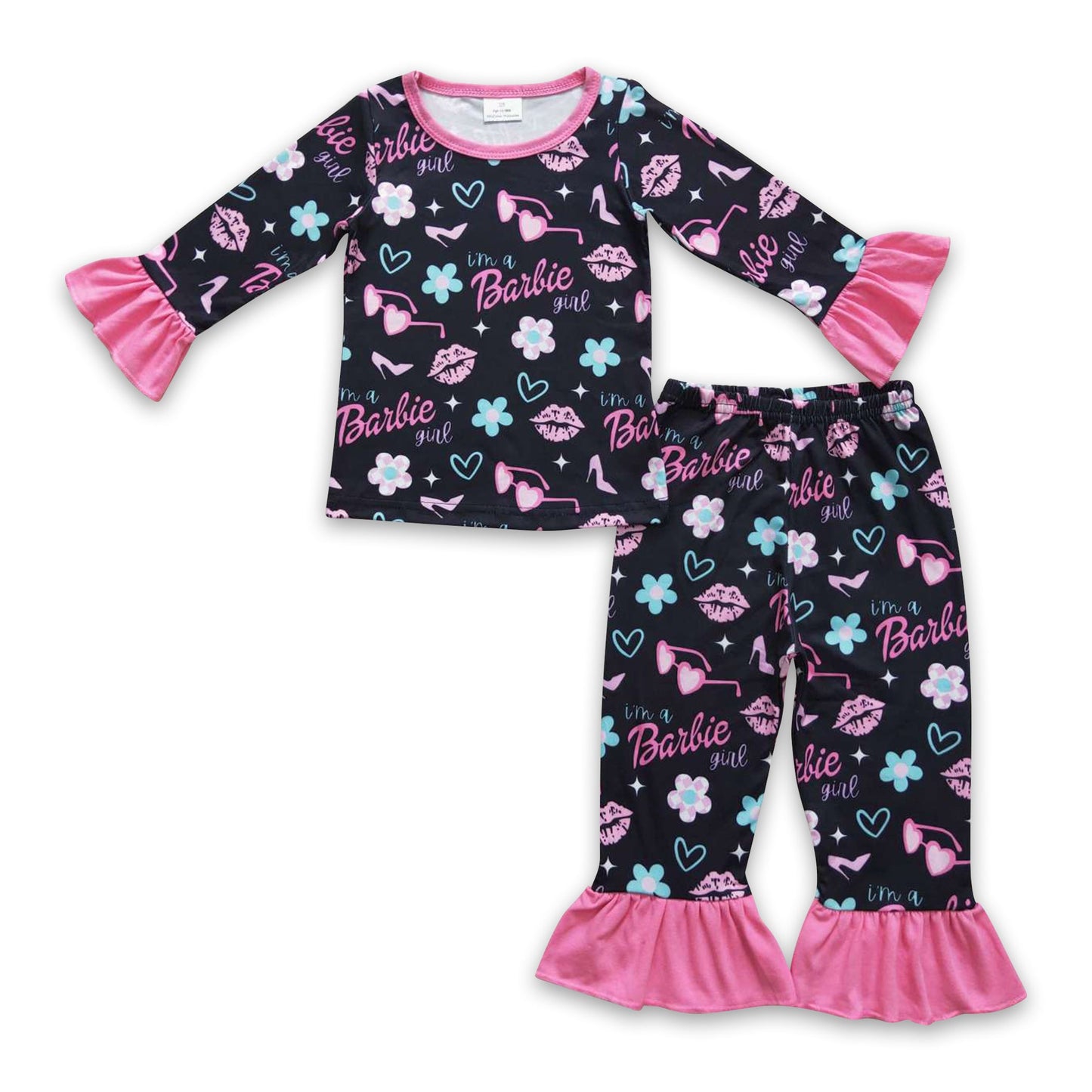 Blumenbrille langärmliges Baby-Mädchen-Party-Schlafanzug