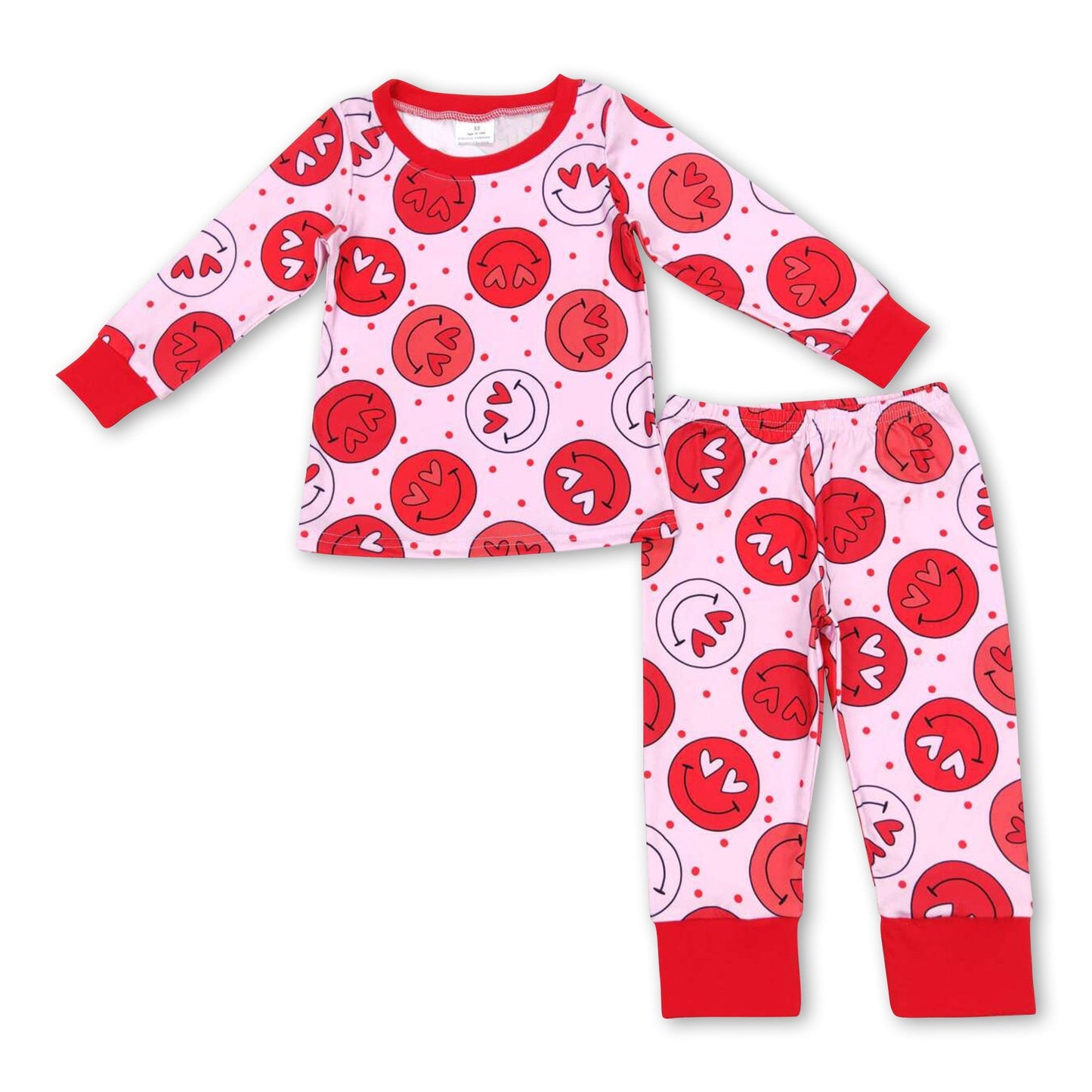 Herzlächeln Langarm-Pyjama für Mädchen zum Valentinstag