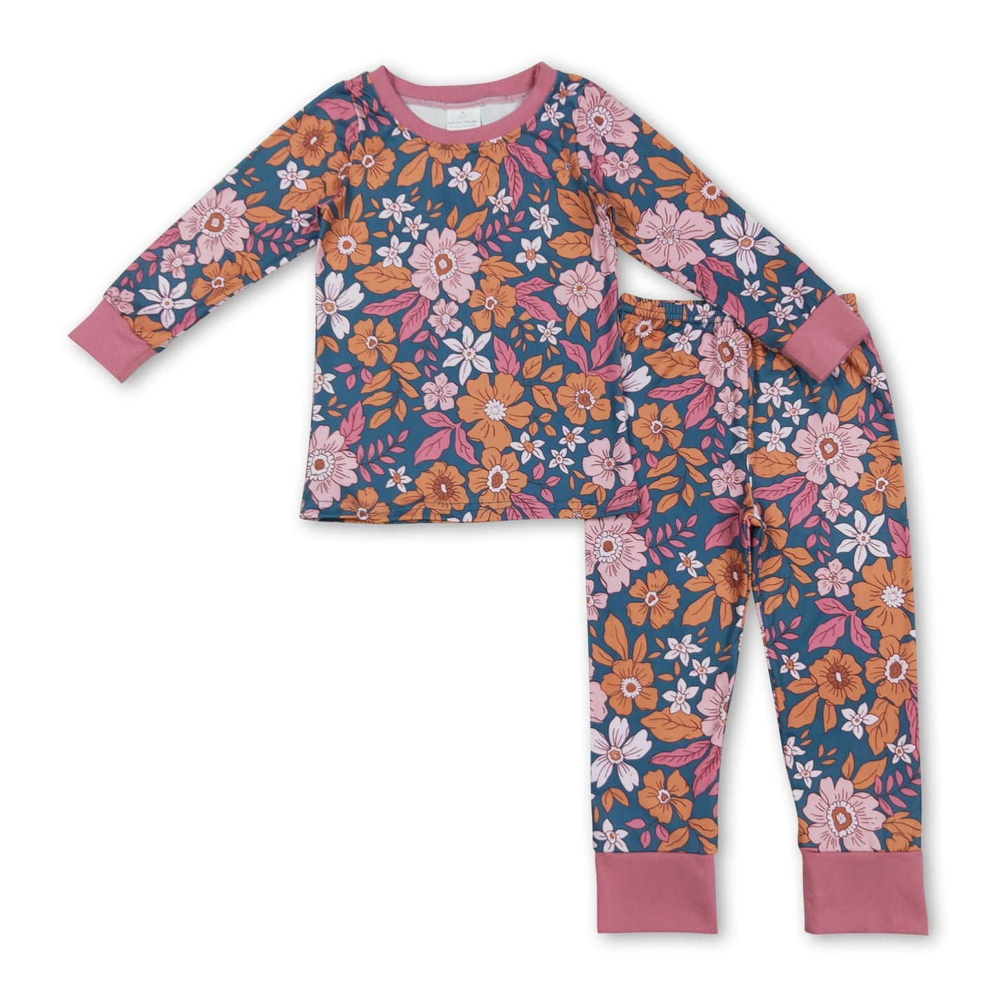 Langarm Pyjama mit Blumenmuster für Mädchen für den Herbst