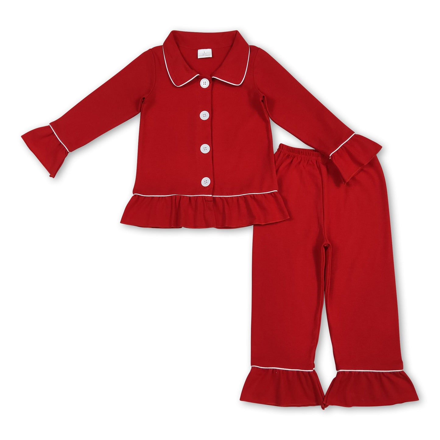 Roter Schlafanzug aus Baumwolle für Mädchen zu Weihnachten