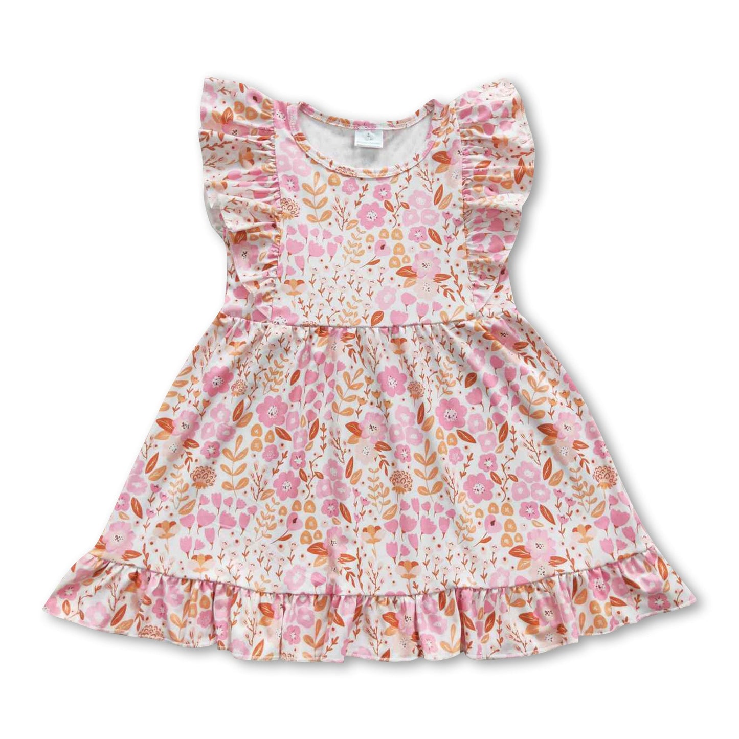 Baby-Sommerkleider für Mädchen mit Blumenmuster und Flügelärmeln