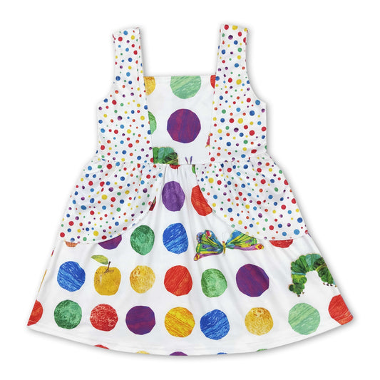 Grünes Tupfen-Schmetterling-Raupen-Mädchen-Sommerkleid