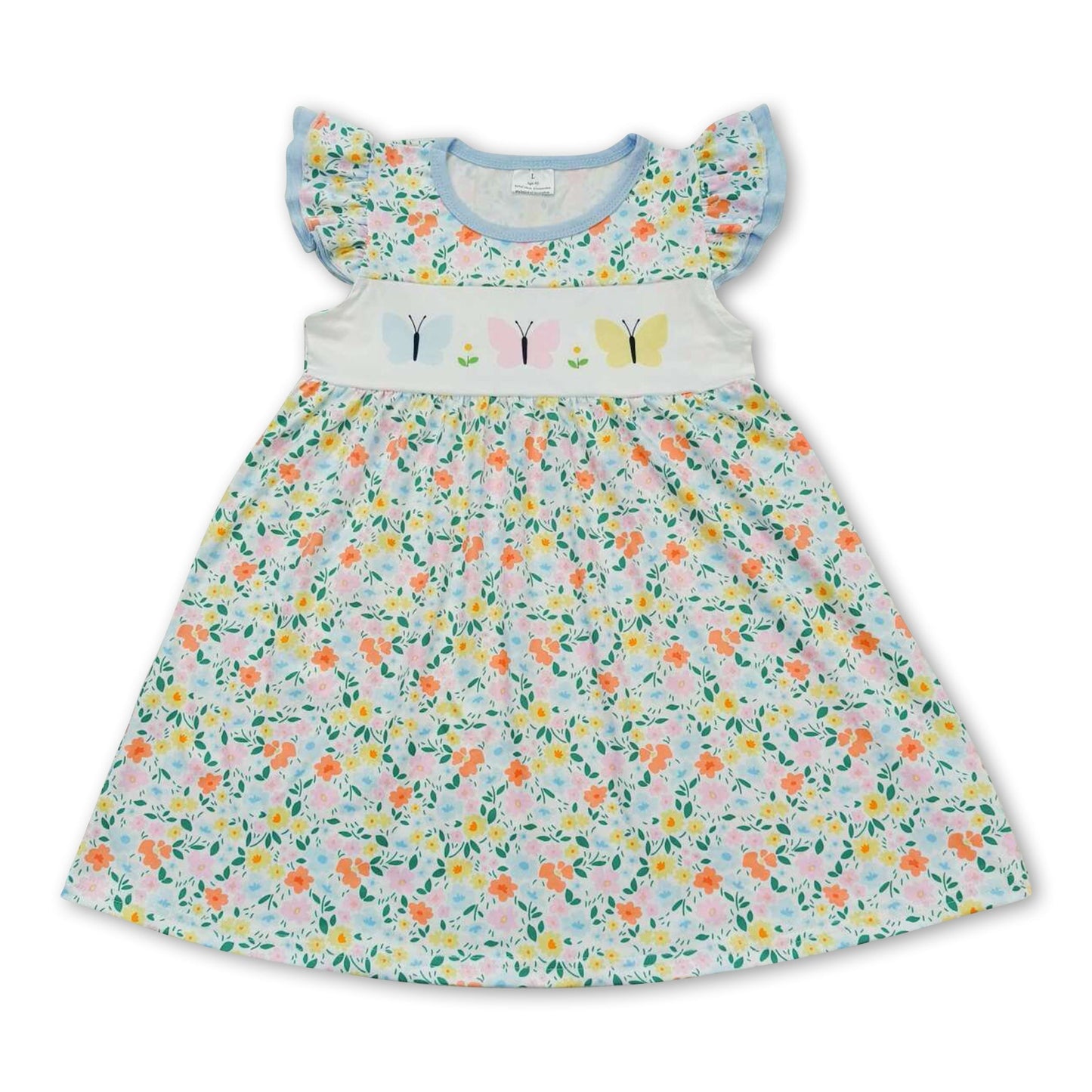 Flatterärmel Blumen Schmetterling Babykleider