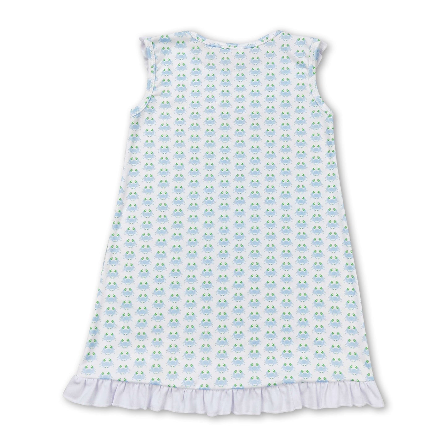 Ärmellose Krabbenrüschen-Sommerkleider für Baby-Mädchen