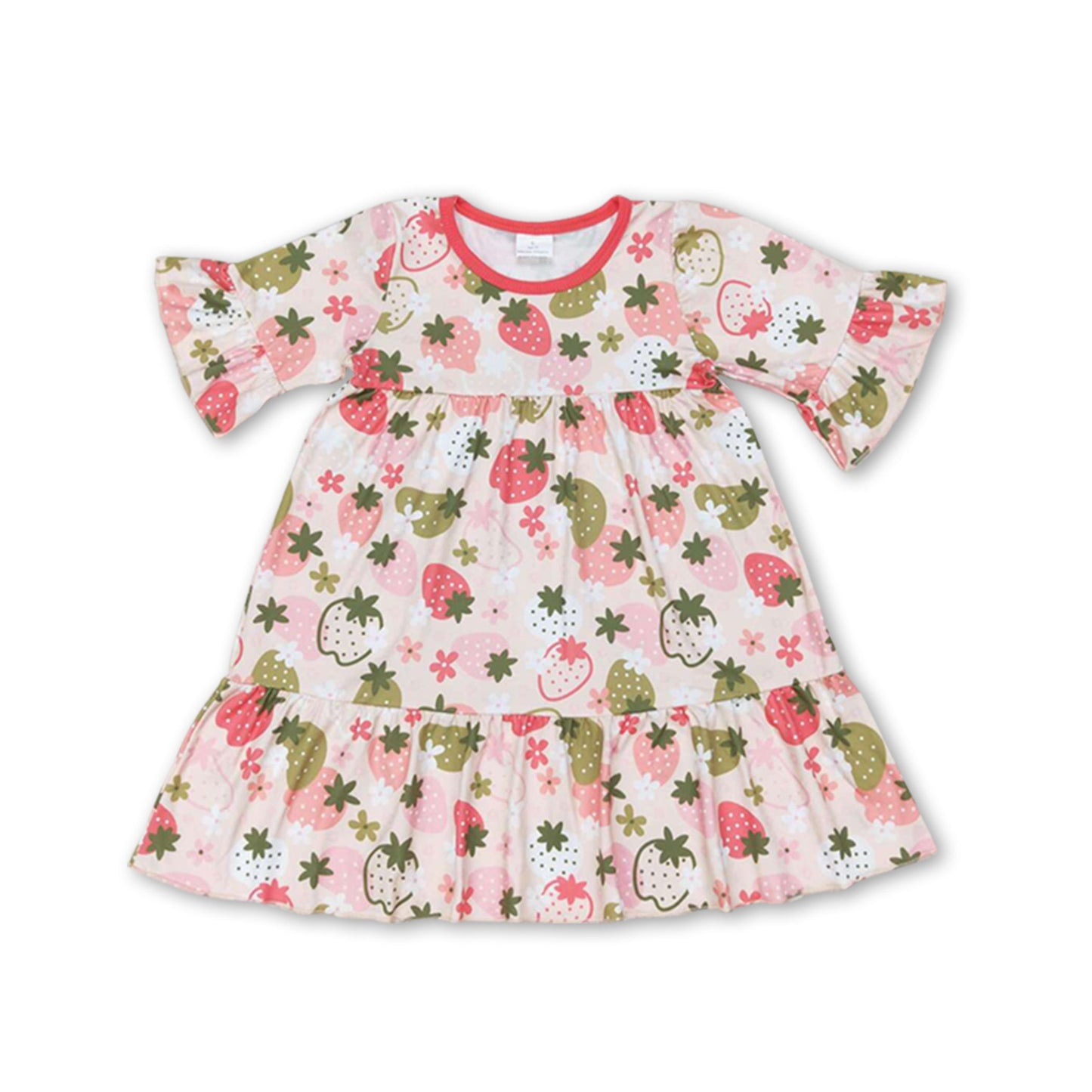 Kurzärmlige Erdbeer-Babykleider für Mädchen