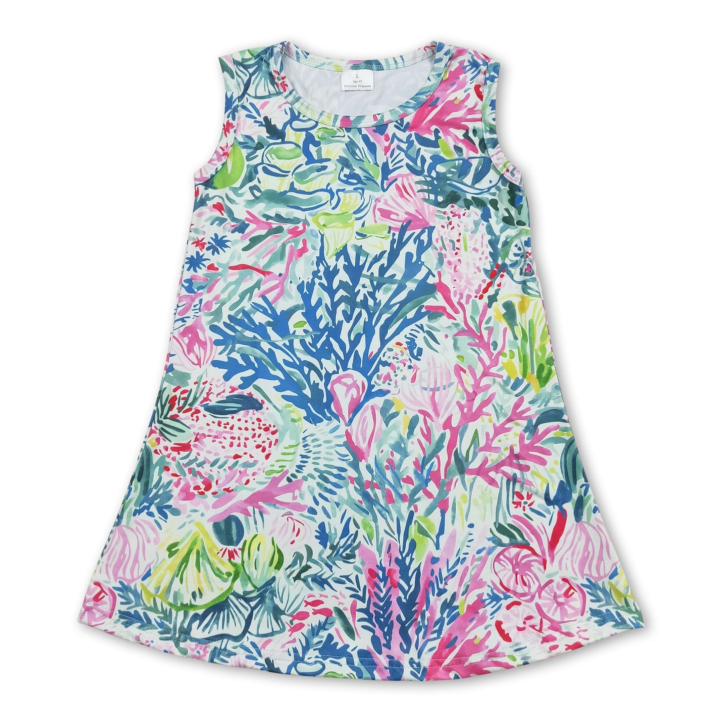Ärmelloses Babykleid mit Wasserfarben-Muster und Taschen für Mädchen, Sommer