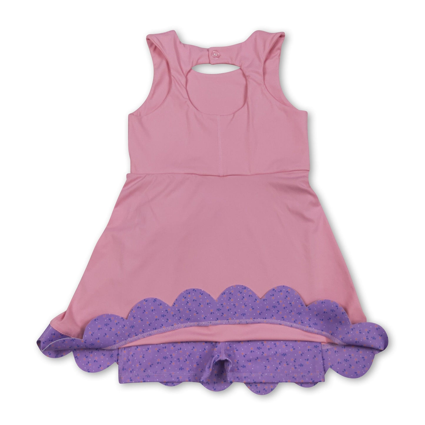 Ärmelloses Blumenmuster-Kleid mit Schleife für Mädchen, pink, Sommer, sportlich
