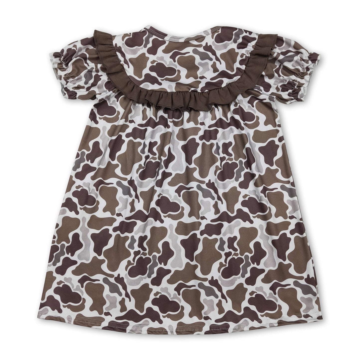Kurzarm-Rüschenkleider für kleine "Daddy's Girl" in Camouflage