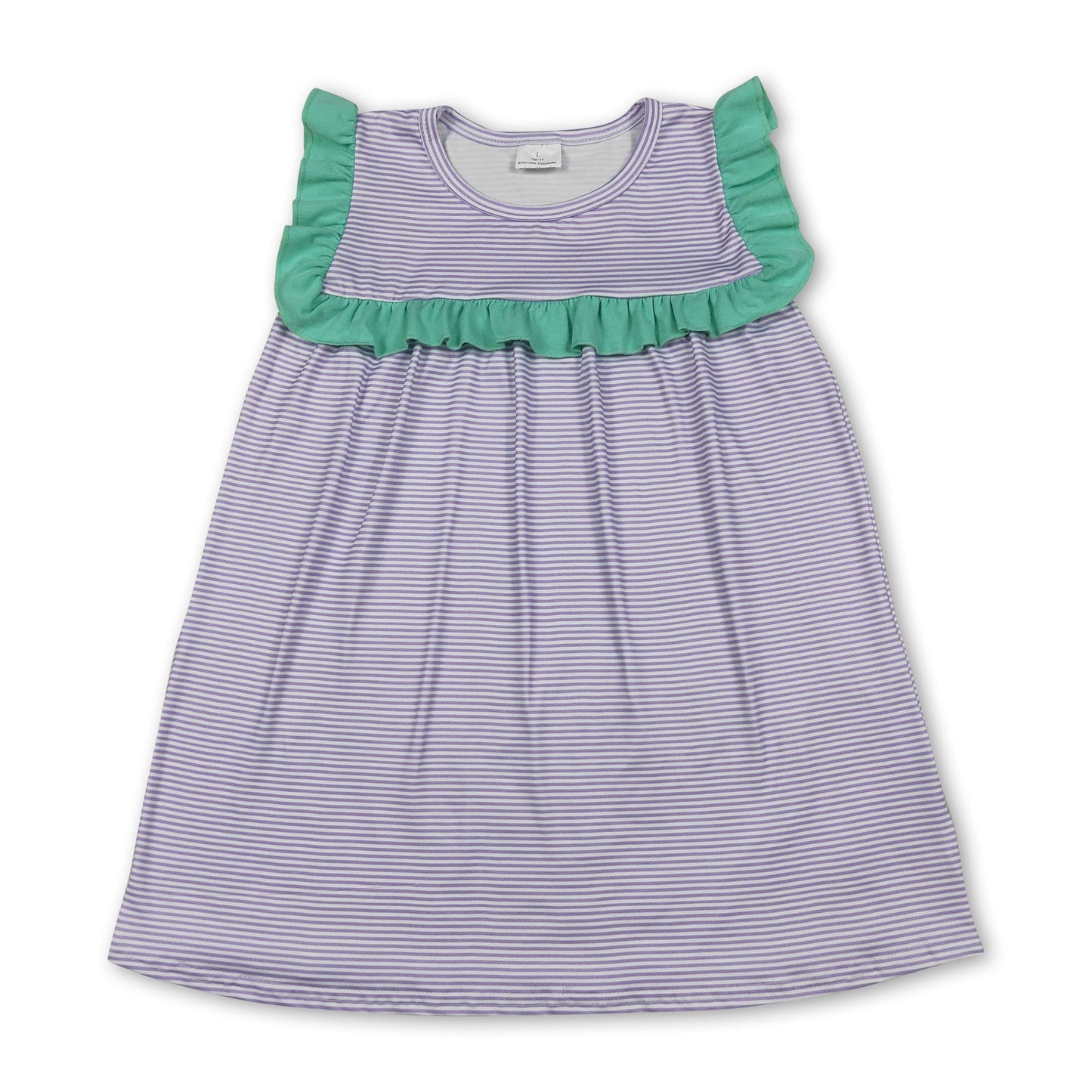 Ärmellose Rüschenstreifen-Kleidchen für Baby-Mädchen, Sommer