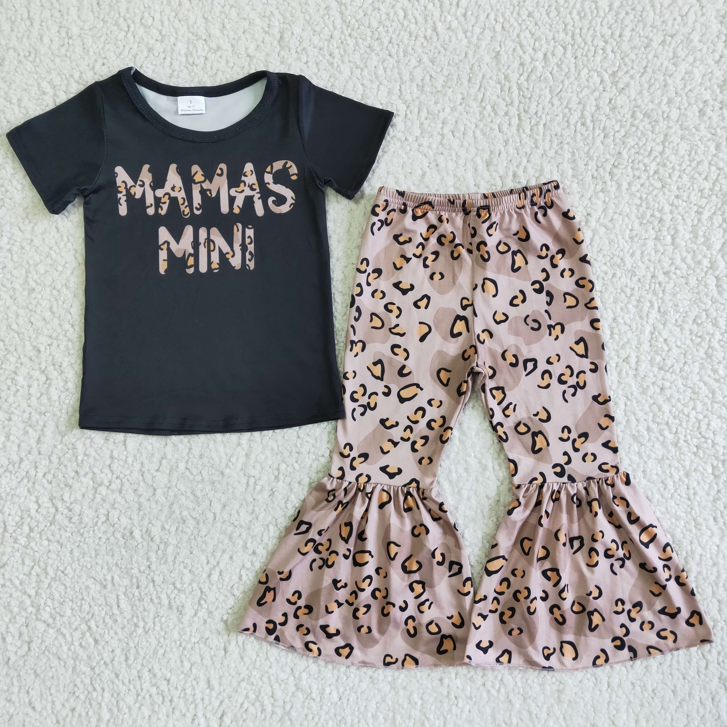 Mamas kleines schwarzes Shirt Leopardenhose Mädchen Boutique Kleidung