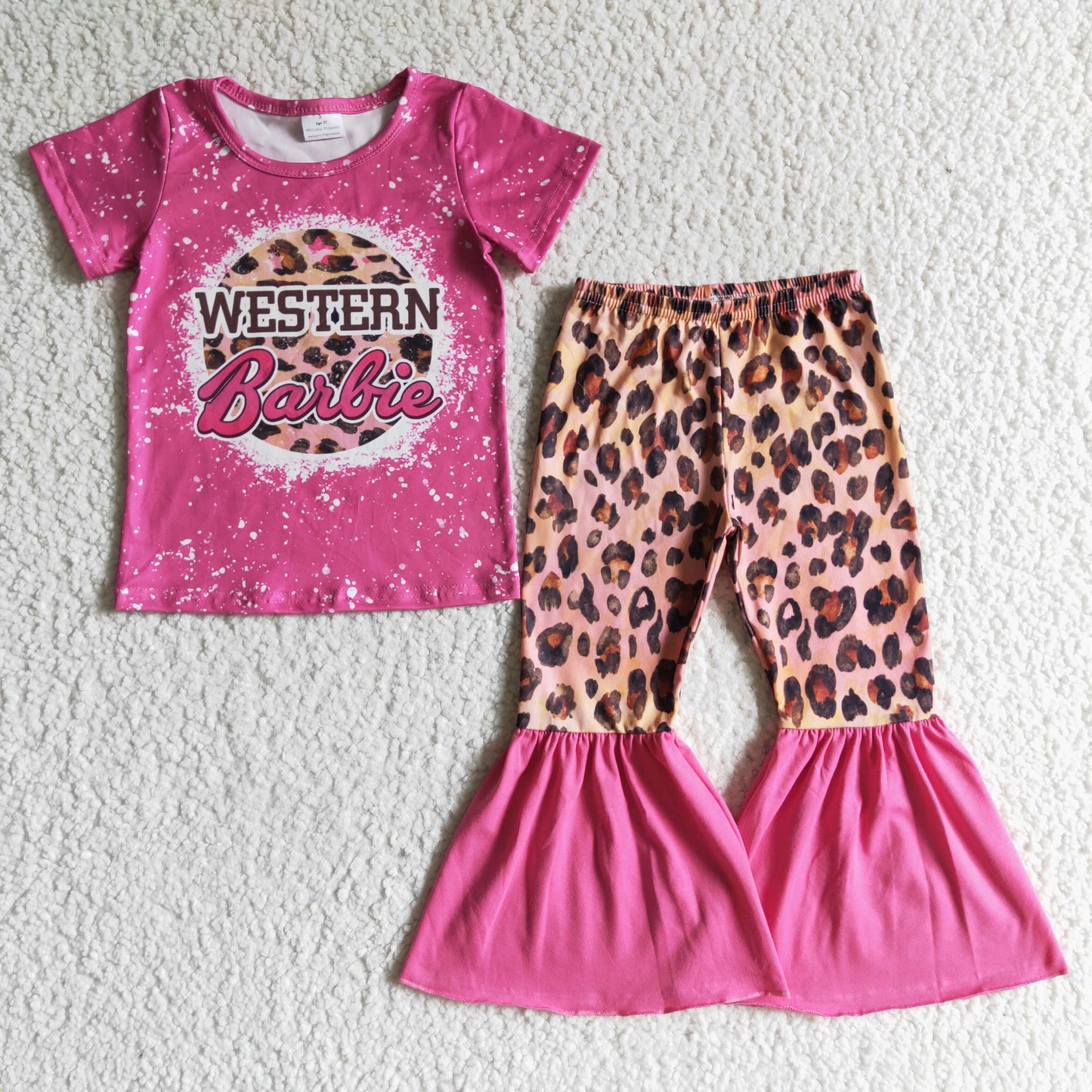 Gebleichte Leopard-Mädchen-Boutique-Party-Westernkleidung