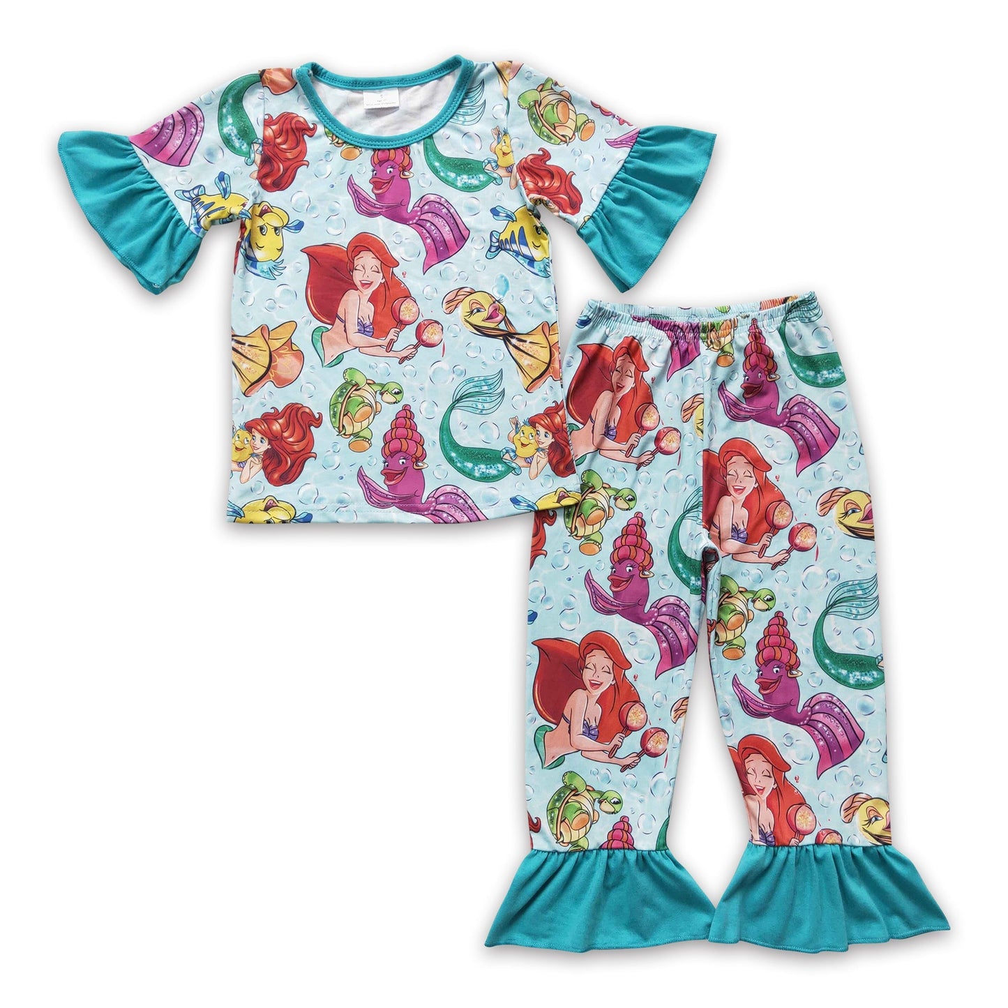 Kurzarm Schlafanzug Prinzessin Meer Mädchen
