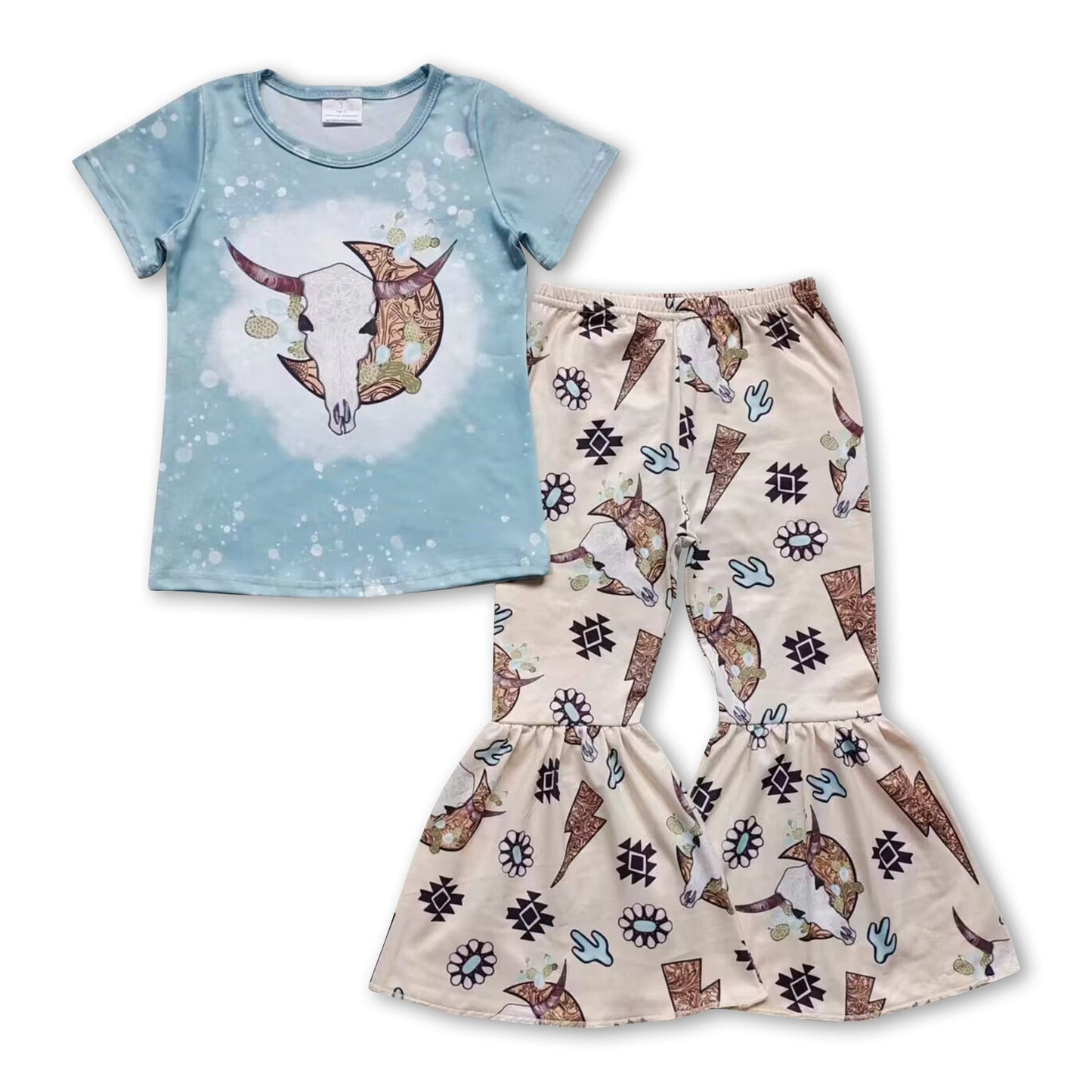 Stierkopf-Mondkaktus-Kinder-Mädchen-Western-Outfits