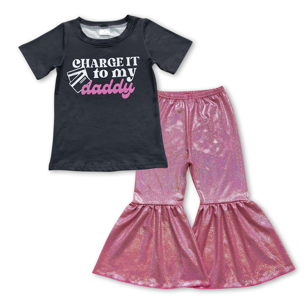 Belaste es meinem Daddy glänzende Hose Kinder Mädchen Kleidung