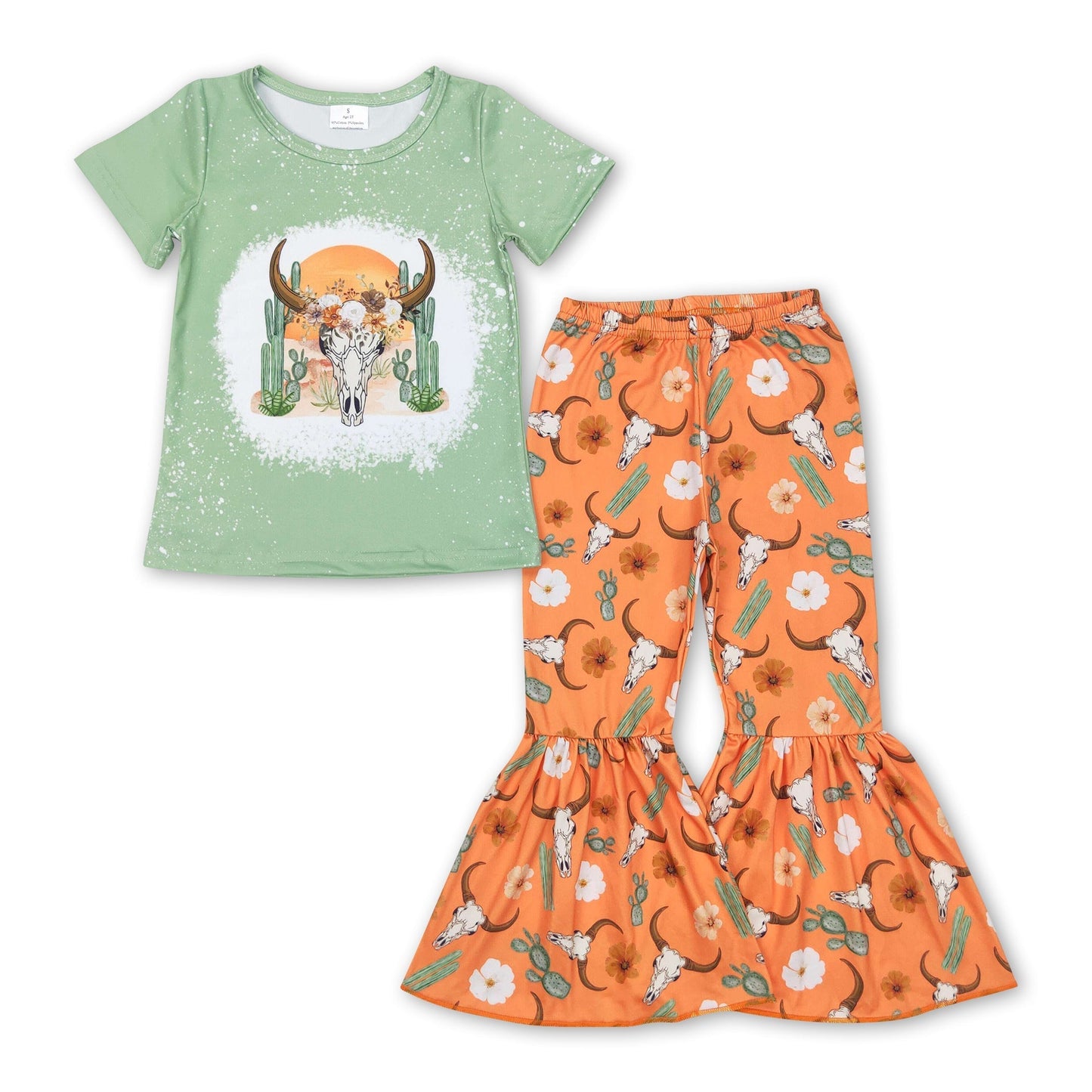 Stier Schädel Kaktus Top Hose Western Mädchen Outfits