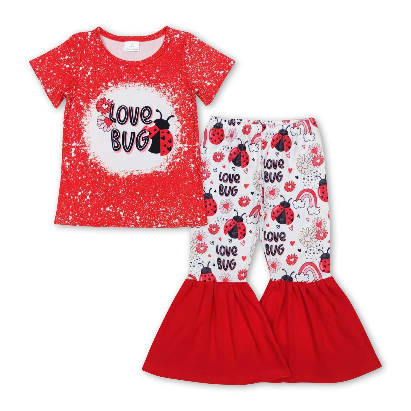 Liebeskäfer Blumen Regenbogen Herz Mädchen Valentinstag Outfits