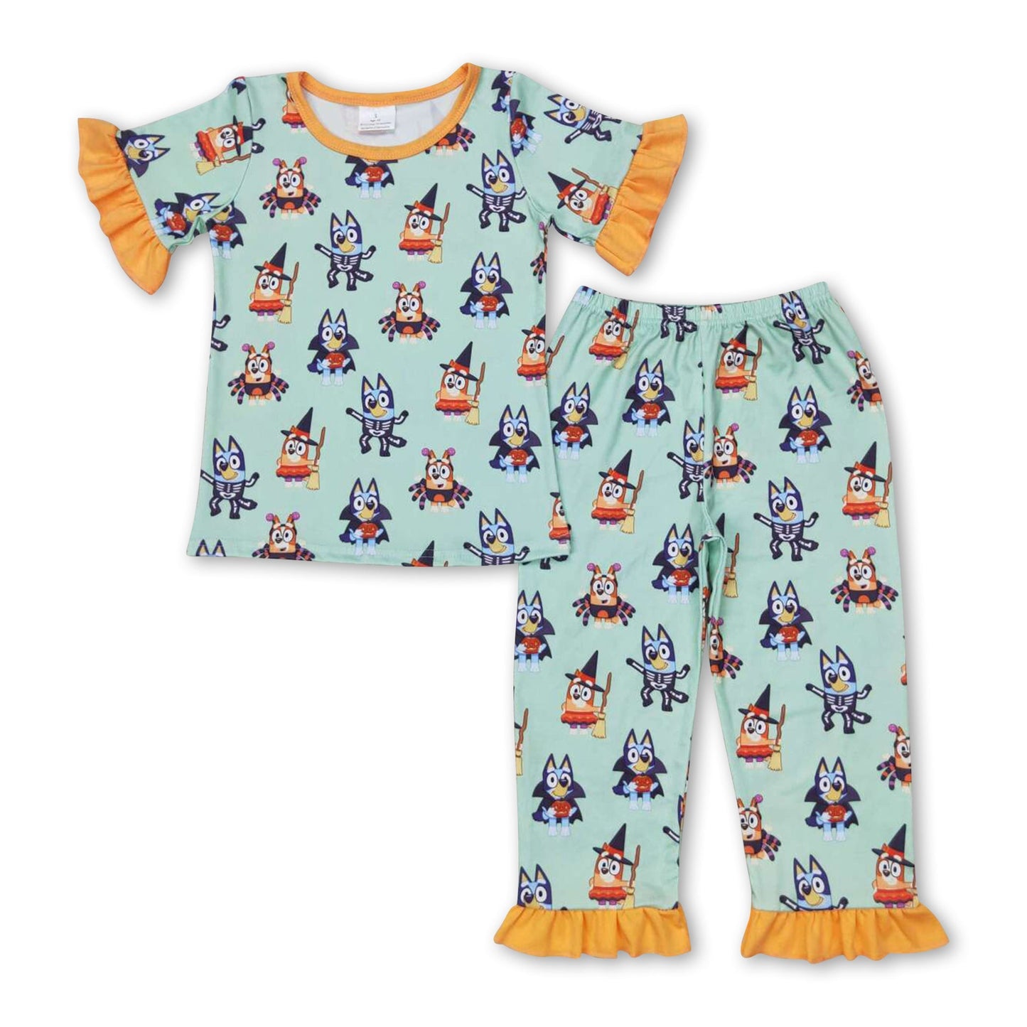 Kurzarm Hunde Hexen Kinder Mädchen Halloween Pyjama