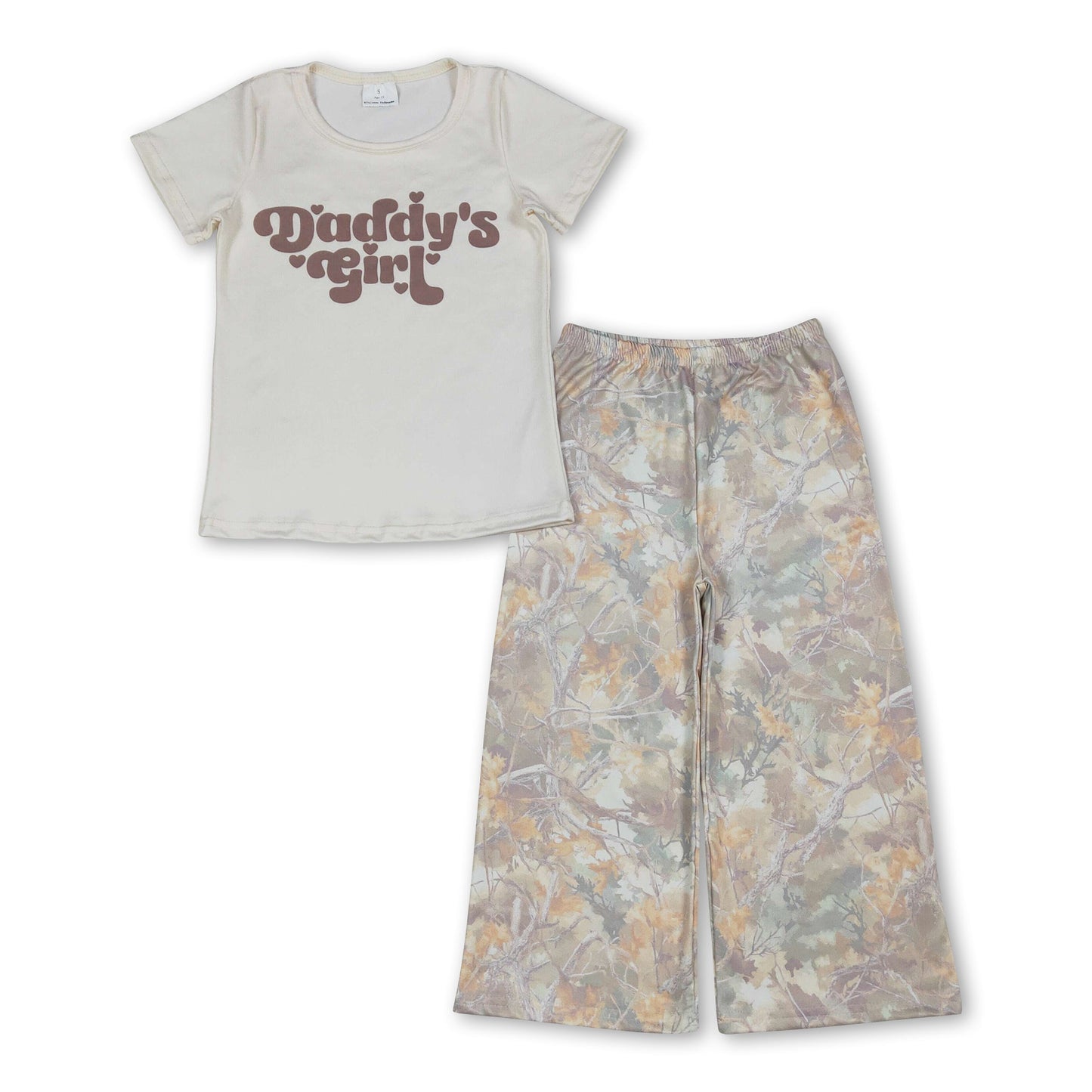Kurzarm Daddy's Girl Oberteil Camo Hose Mädchen Outfits