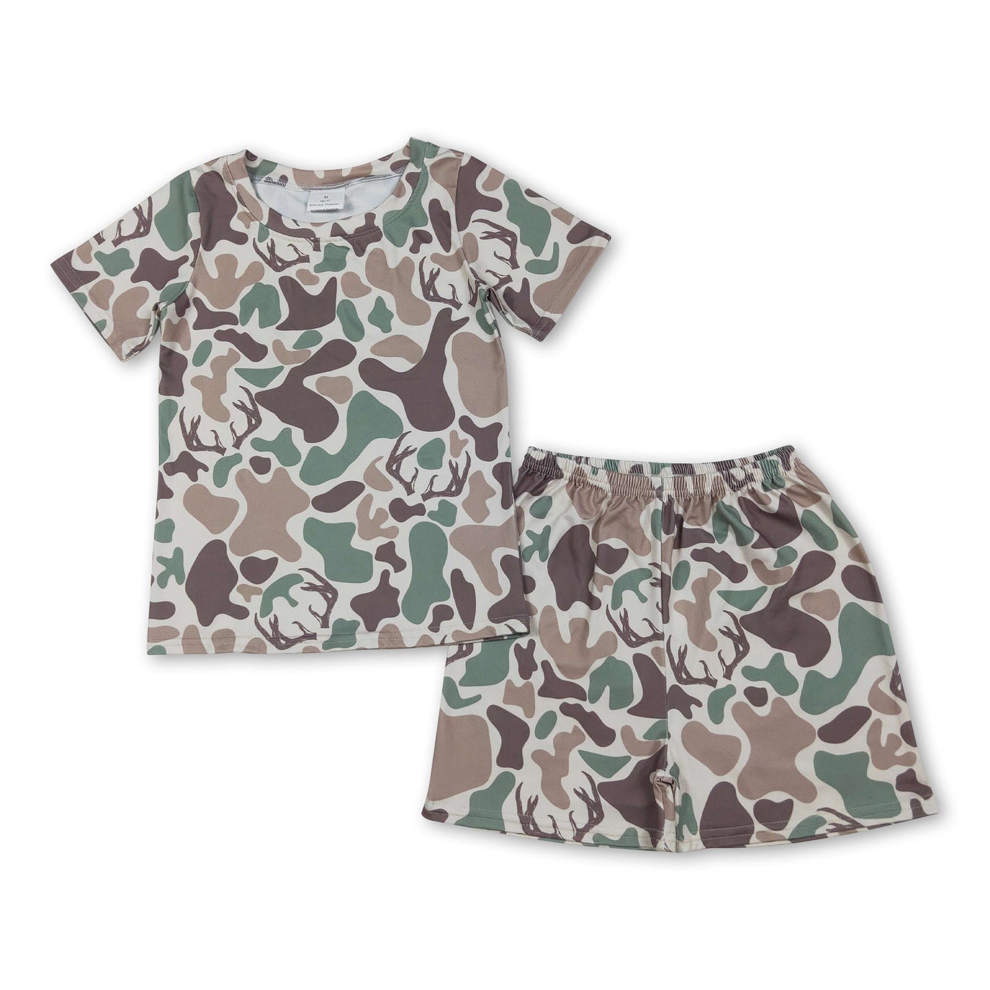 Kurzarm Camo Hirsch Top Shorts Kinder Jungen Outfits