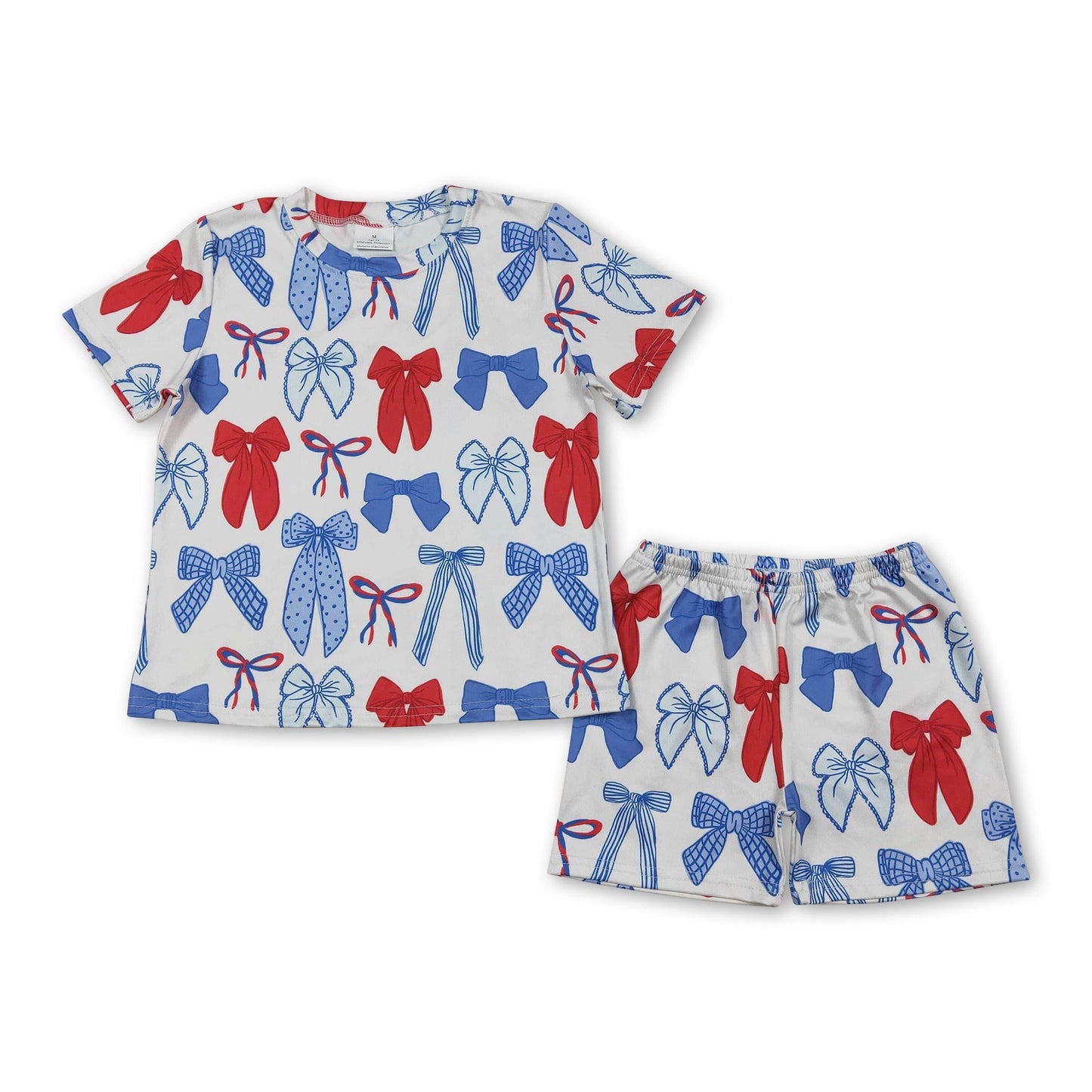 Rot blau Schleifenoberteil Shorts Kinder Mädchen 4. Juli Outfits