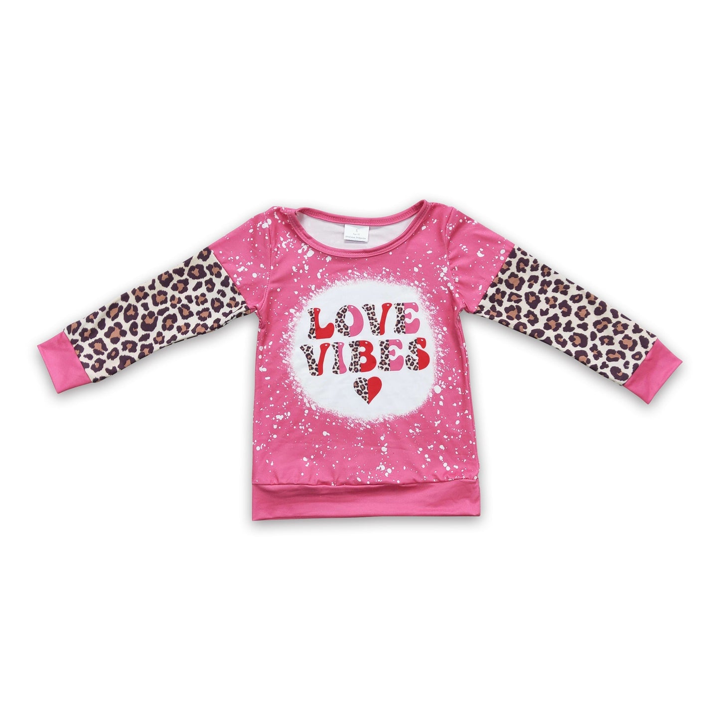Love Vibes Herz Leopard Kinder Mädchen Valentinstags-Sweatshirt