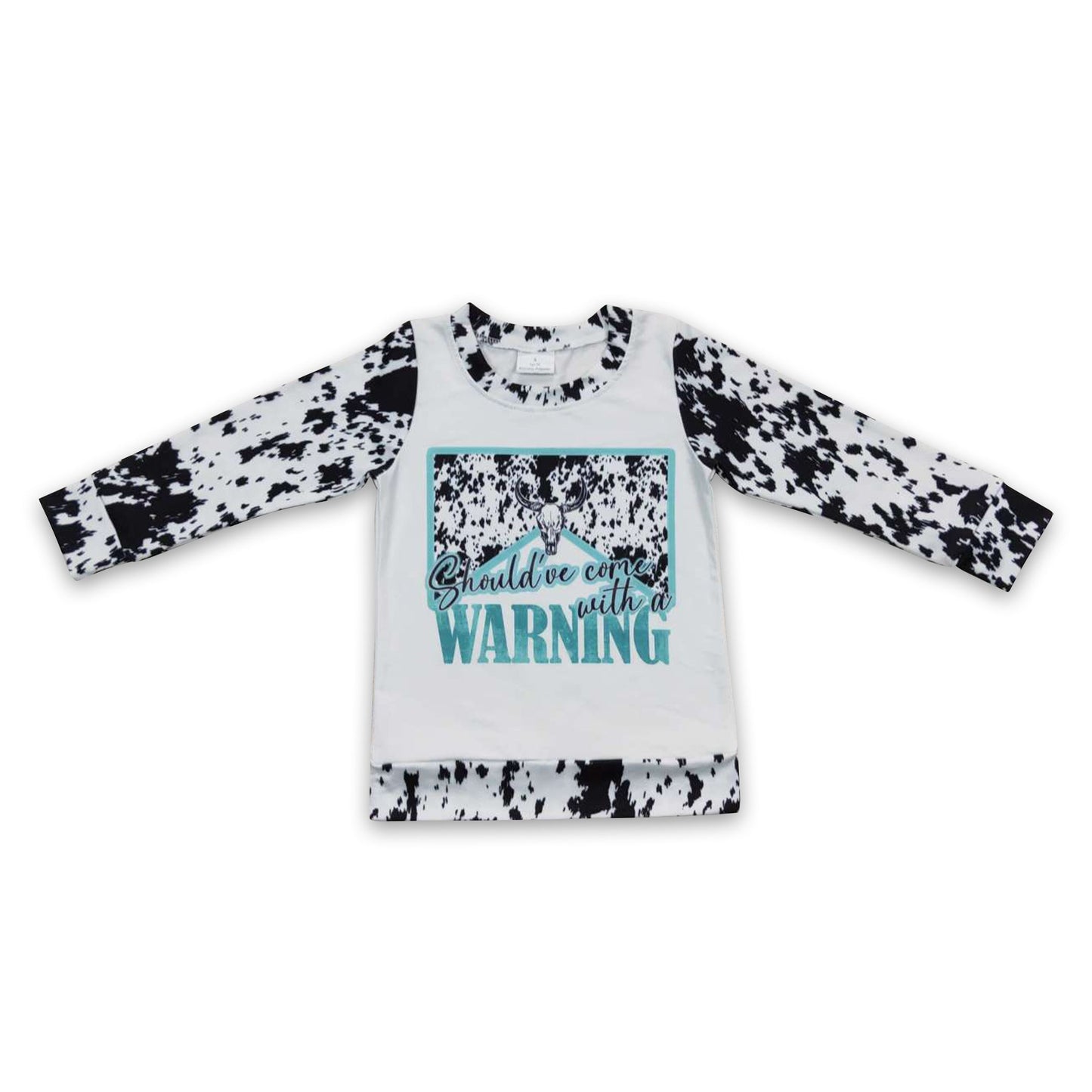 Langärmliges Kuh-Print-Shirt mit Stierkopf für Babys und Kinder