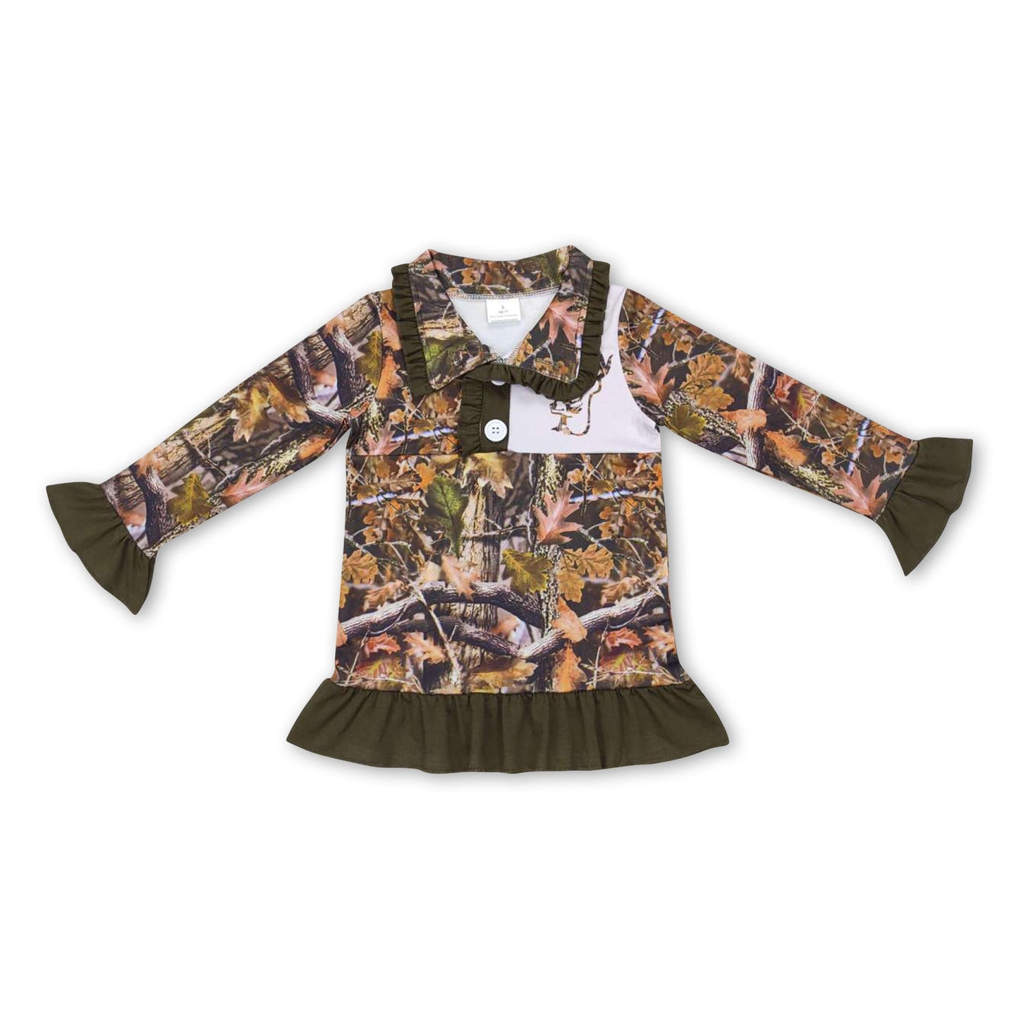 Hirsch-Karomuster Tarnung Kinder Mädchen Jagdpullover