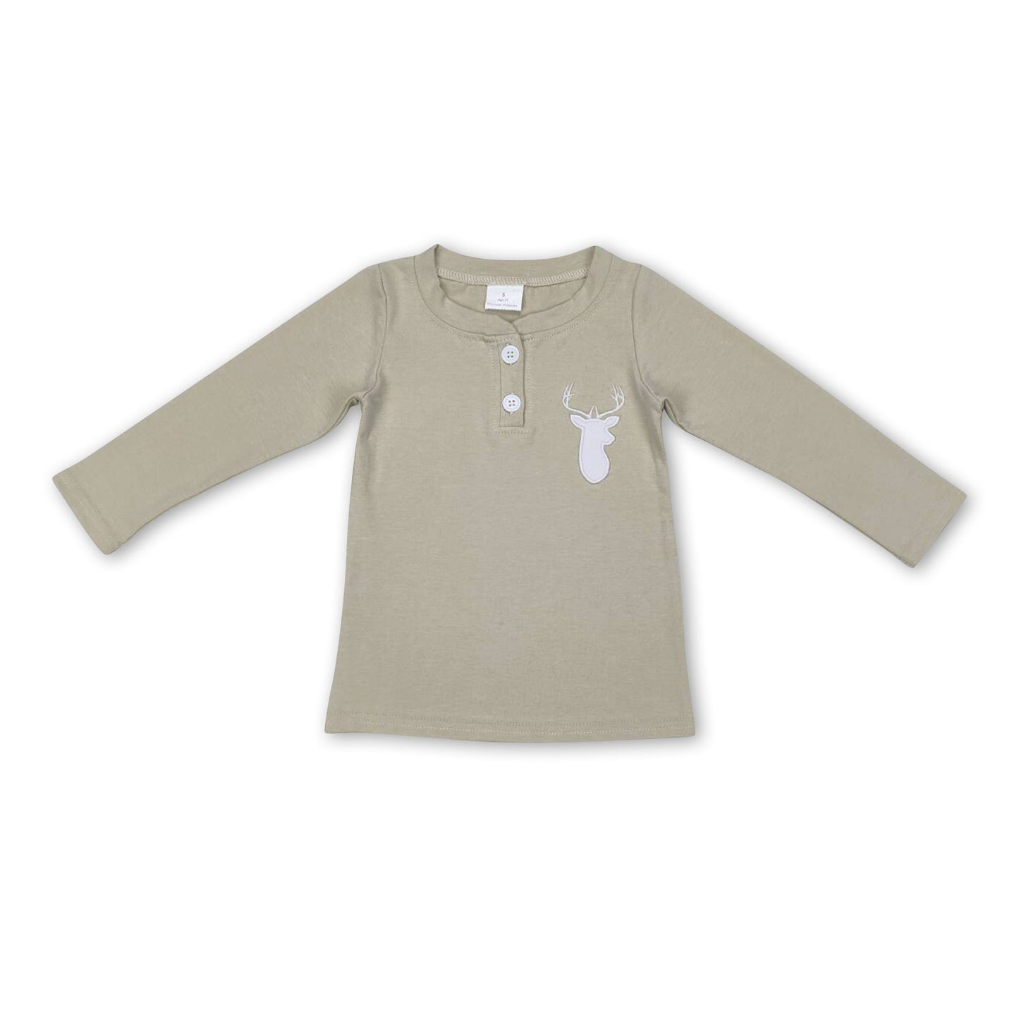 Langärmeliges Jagdshirt für Jungen mit Hirschmotiv