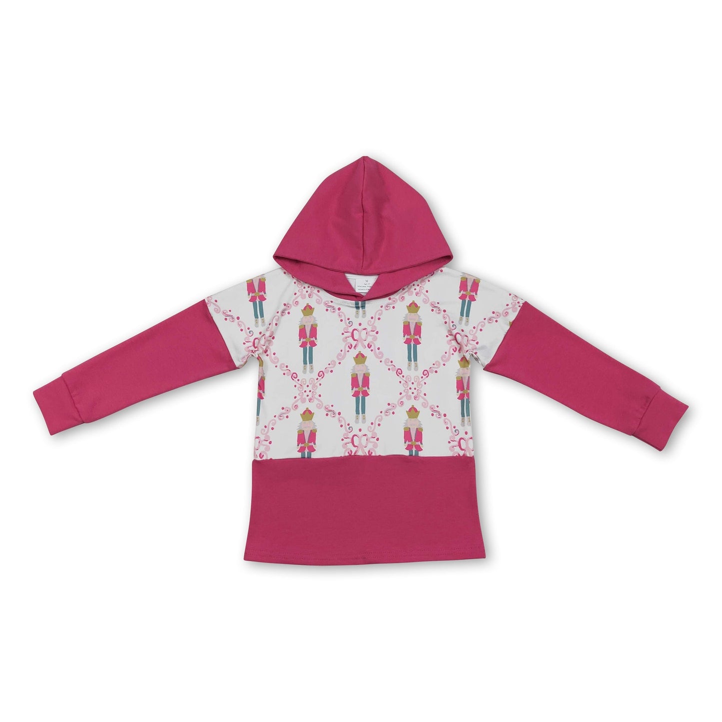 Heißrosa Langarm-Kapuzenpullover mit Schleife für Ballett-Kinder-Mädchen zu Weihnachten