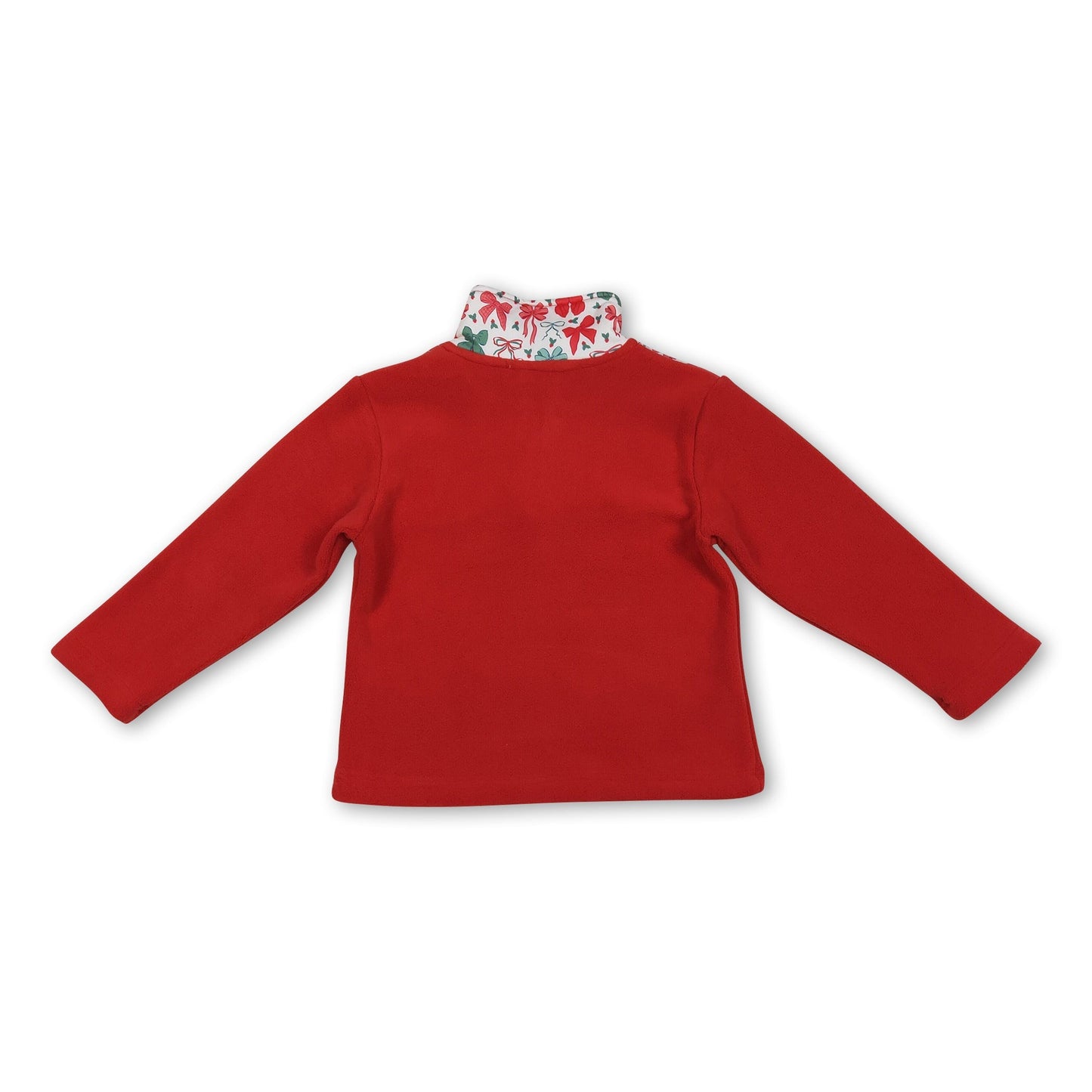 Rote Schleife Langarm Kinder Mädchen Weihnachts-Reißverschluss-Pullover