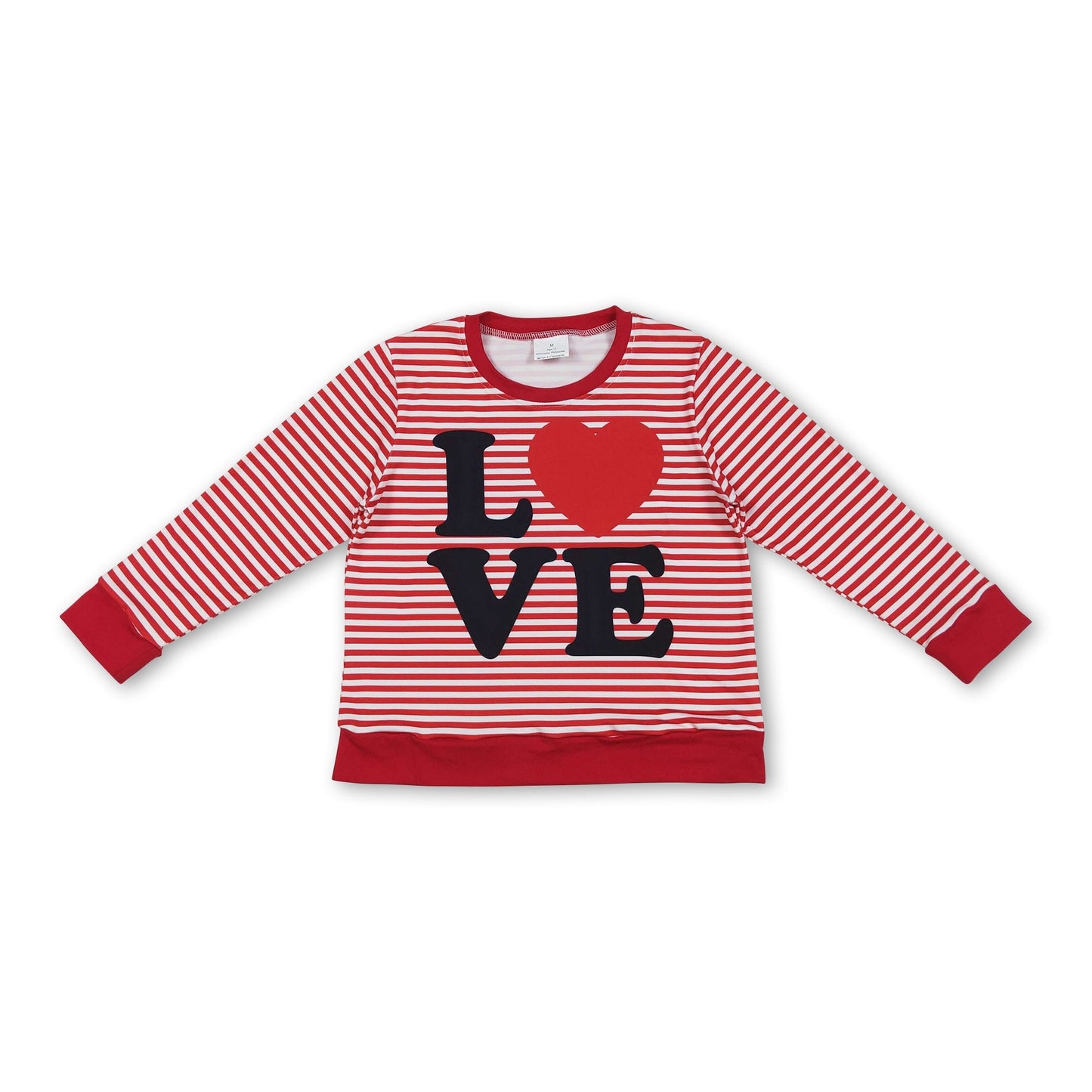 Langarm gestreiftes Herz Liebe Baby Kinder Valentinstagsshirt