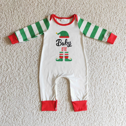 Grüner Hut Streifen Mini Baby Kinder Weihnachts-Strampler